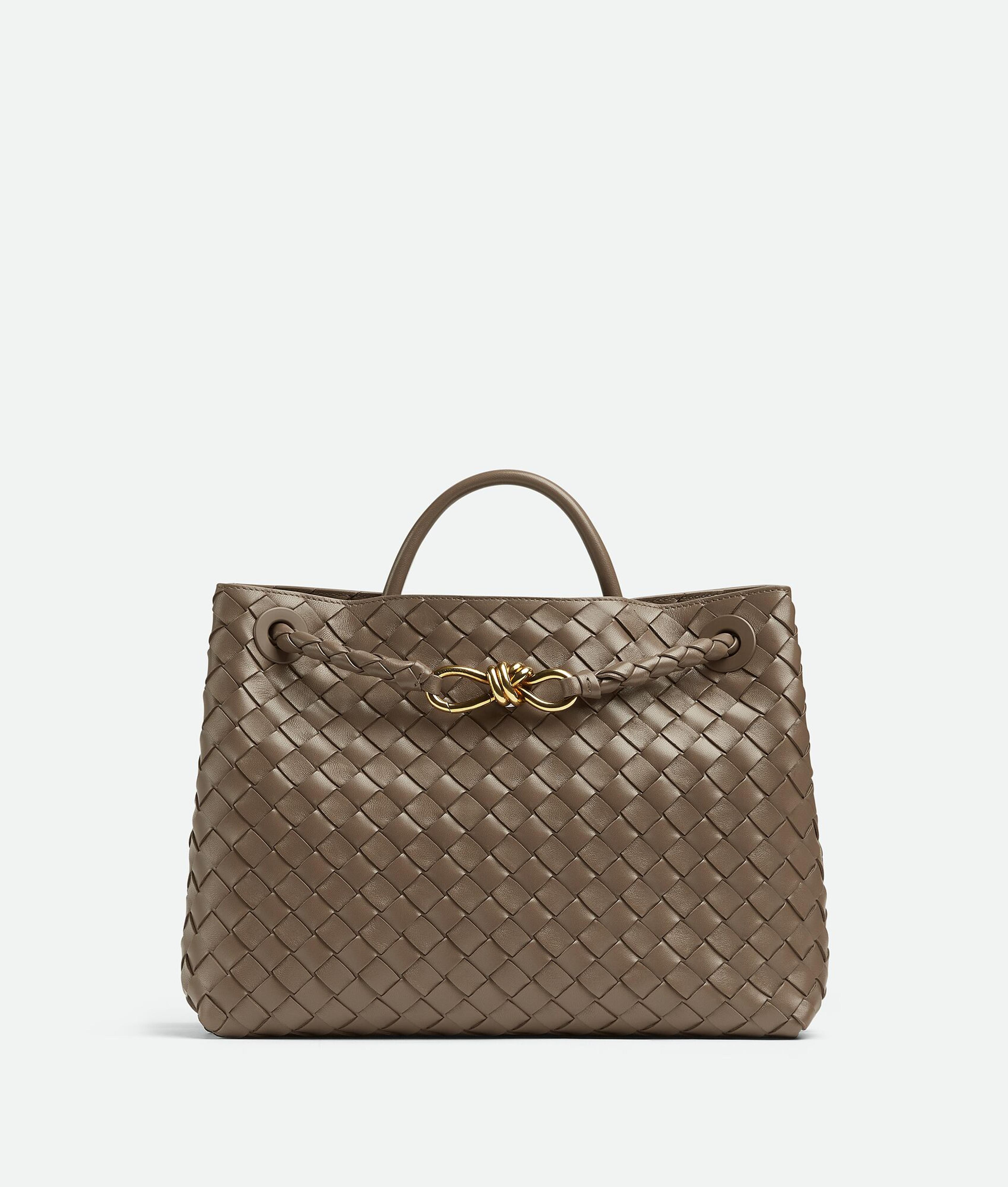 Bottega Veneta® Women's Medium Andiamo in Taupe Grey. Shop online now.