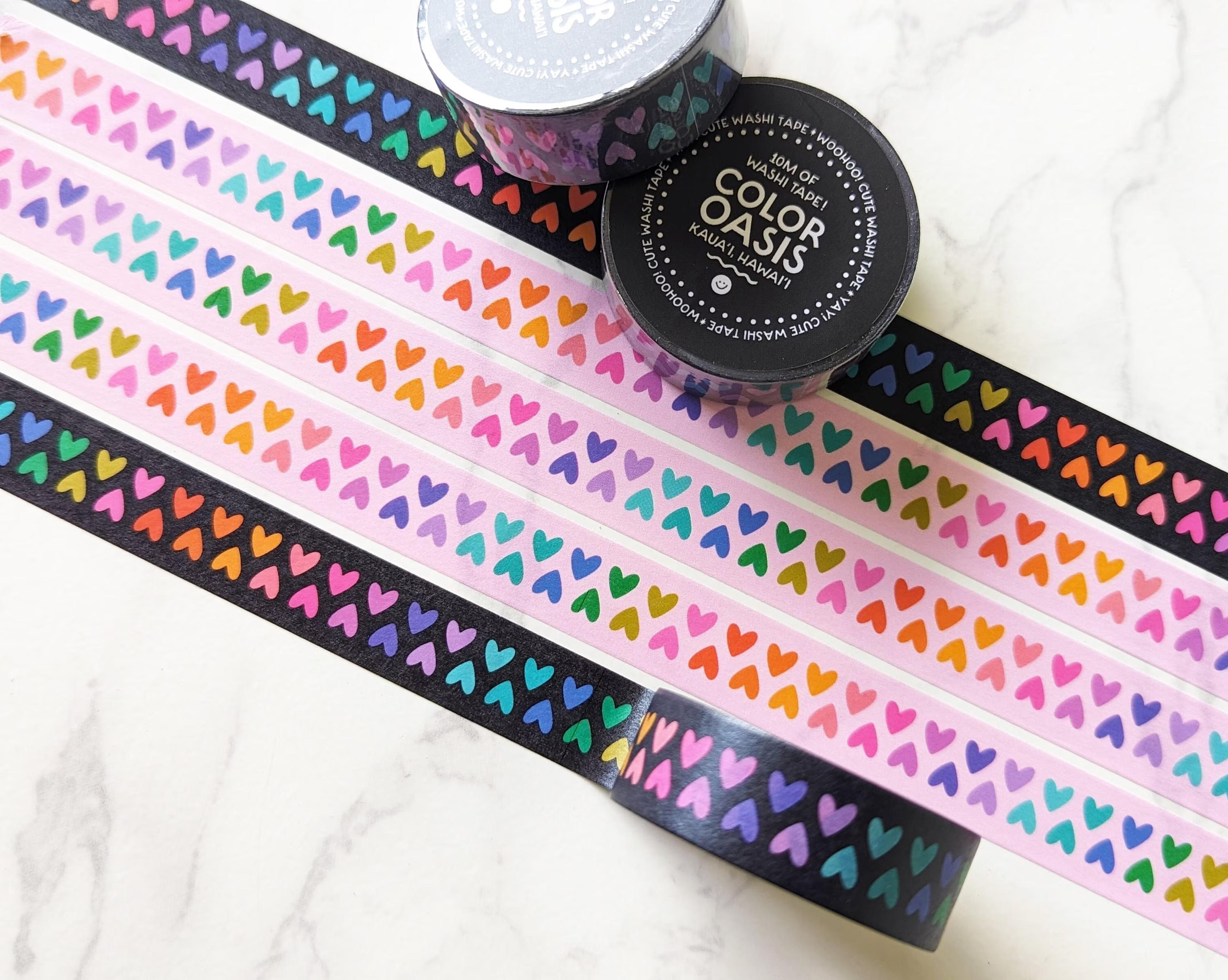 NEW Full Roll of Rainbow Hearts Washi Tape for Envelopes - Etsy