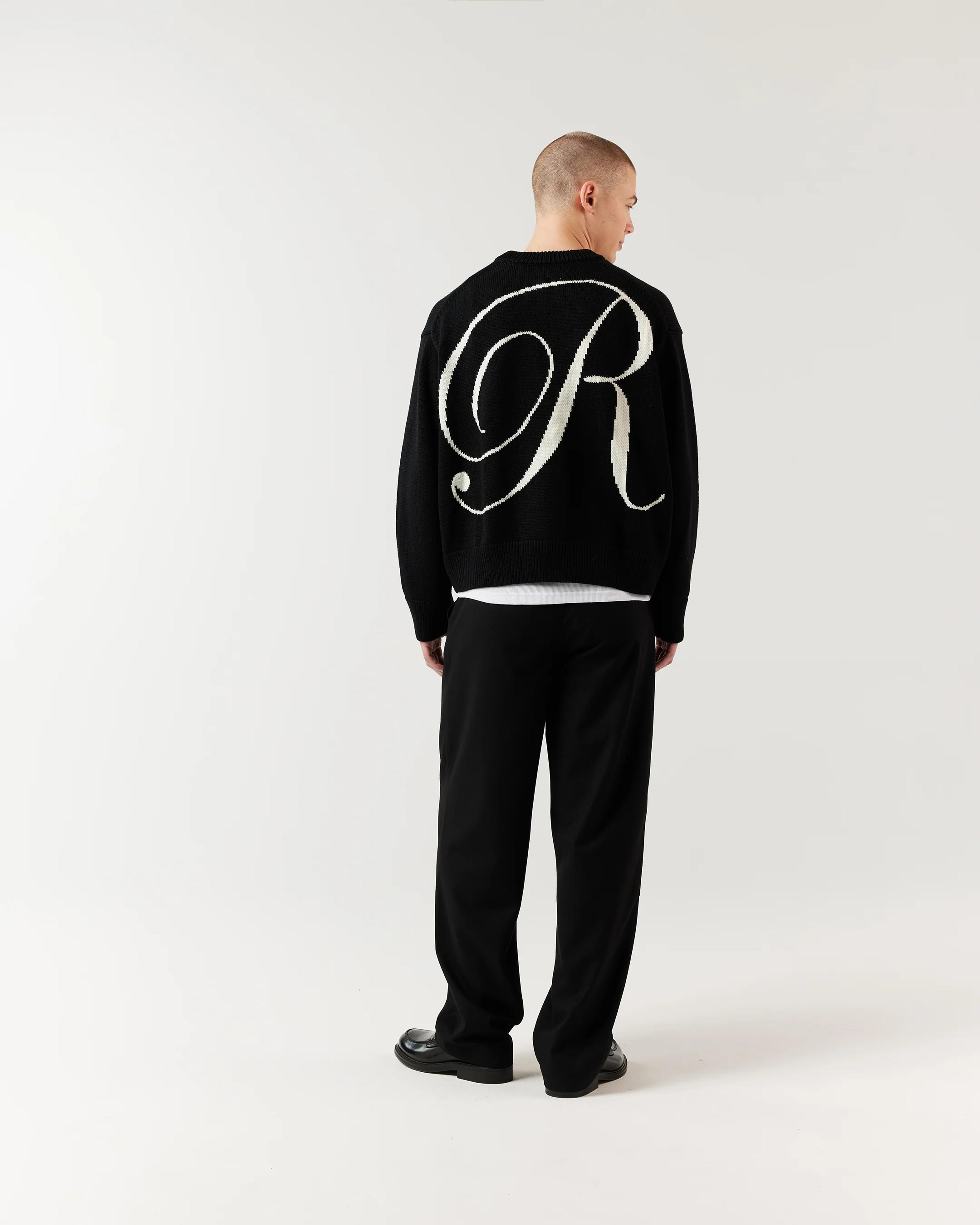 R Knit Sweater - Black – RONNING