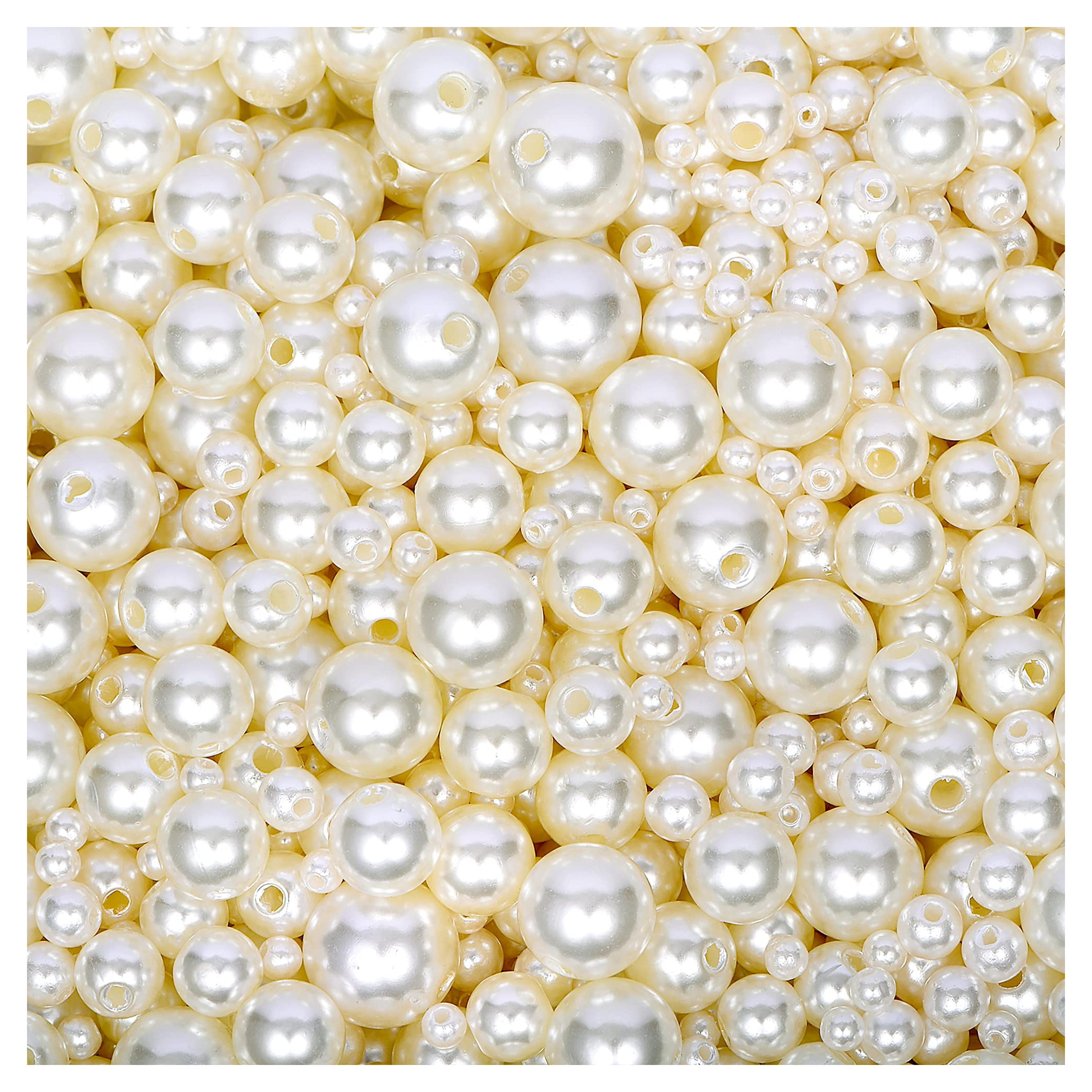 Amazon.com: AceFun 1825pcs Pearl Beads for Jewelry Making Pearls for Crafts with Hole Faux Pearls 6 Sizes Mixed 4mm 6mm 8mm 10mm 12mm 14mm Loose Ivory Fake Pearls for Bracelet Necklace DIY, Decor and Vase Filler