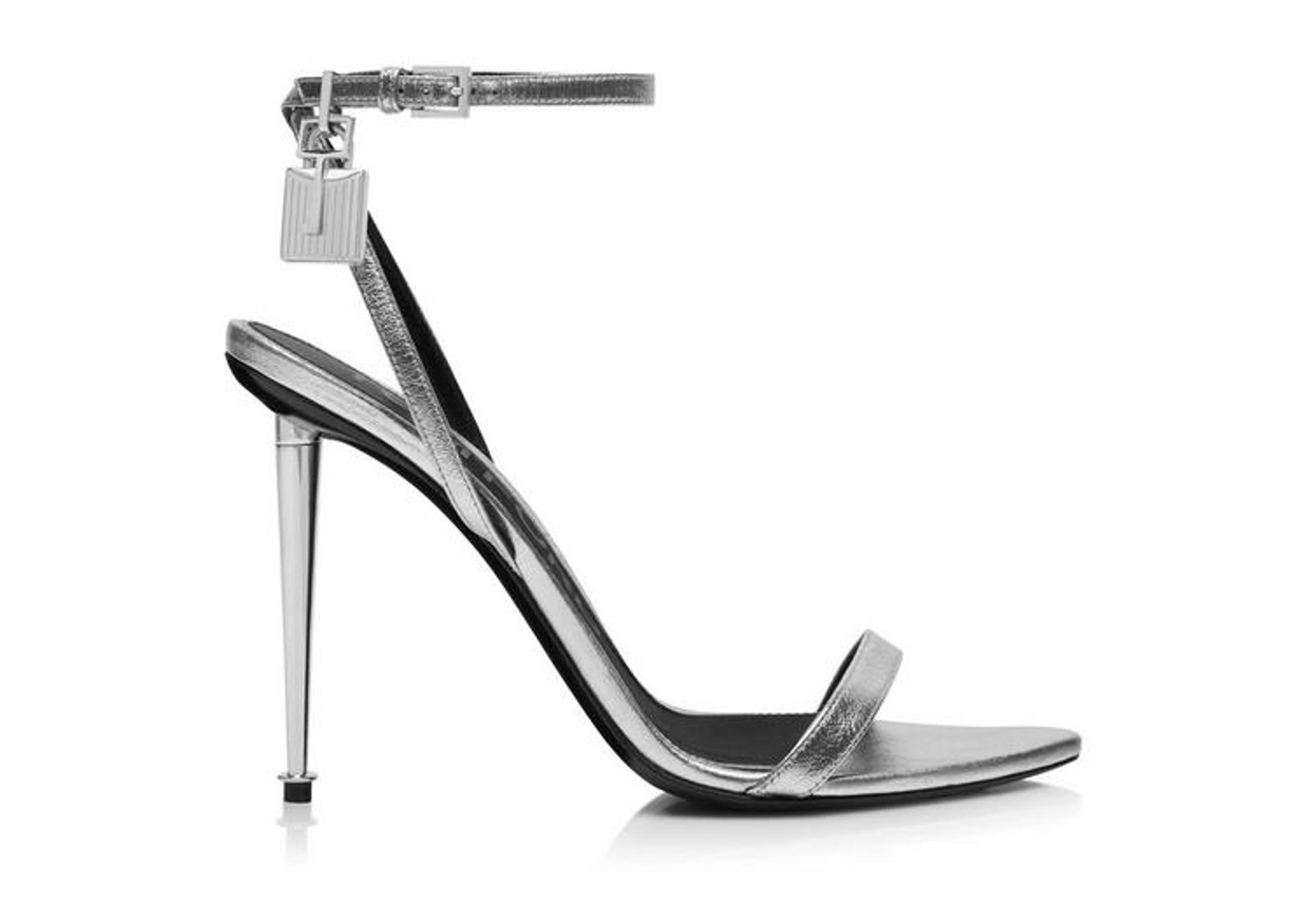 Tom Ford LAMINATED NAPPA LEATHER PADLOCK POINTY NAKED SANDAL | TomFord.com