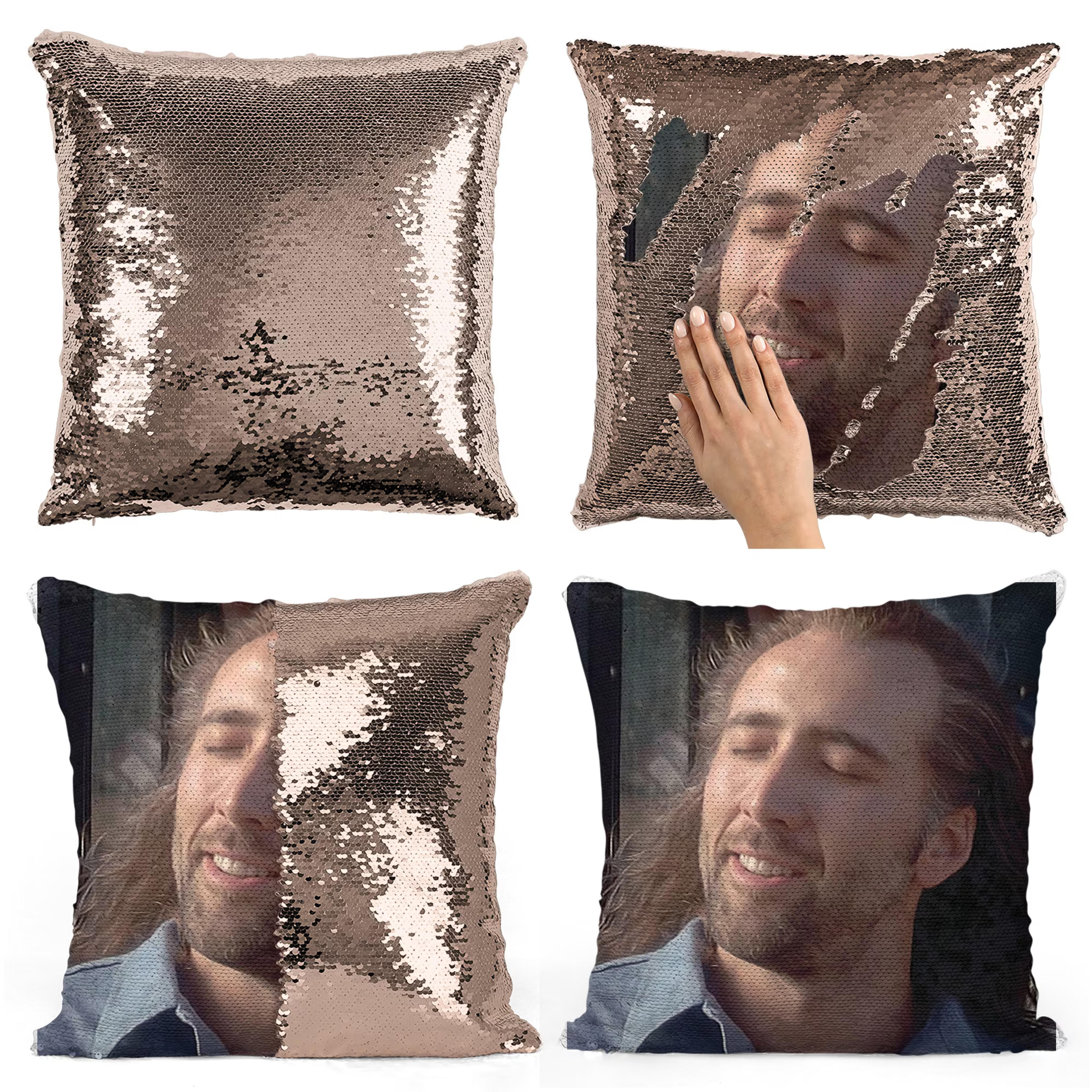 The Nicolas Cage Con Air Sequin Pillow Sequin Pillowcase Two - Etsy