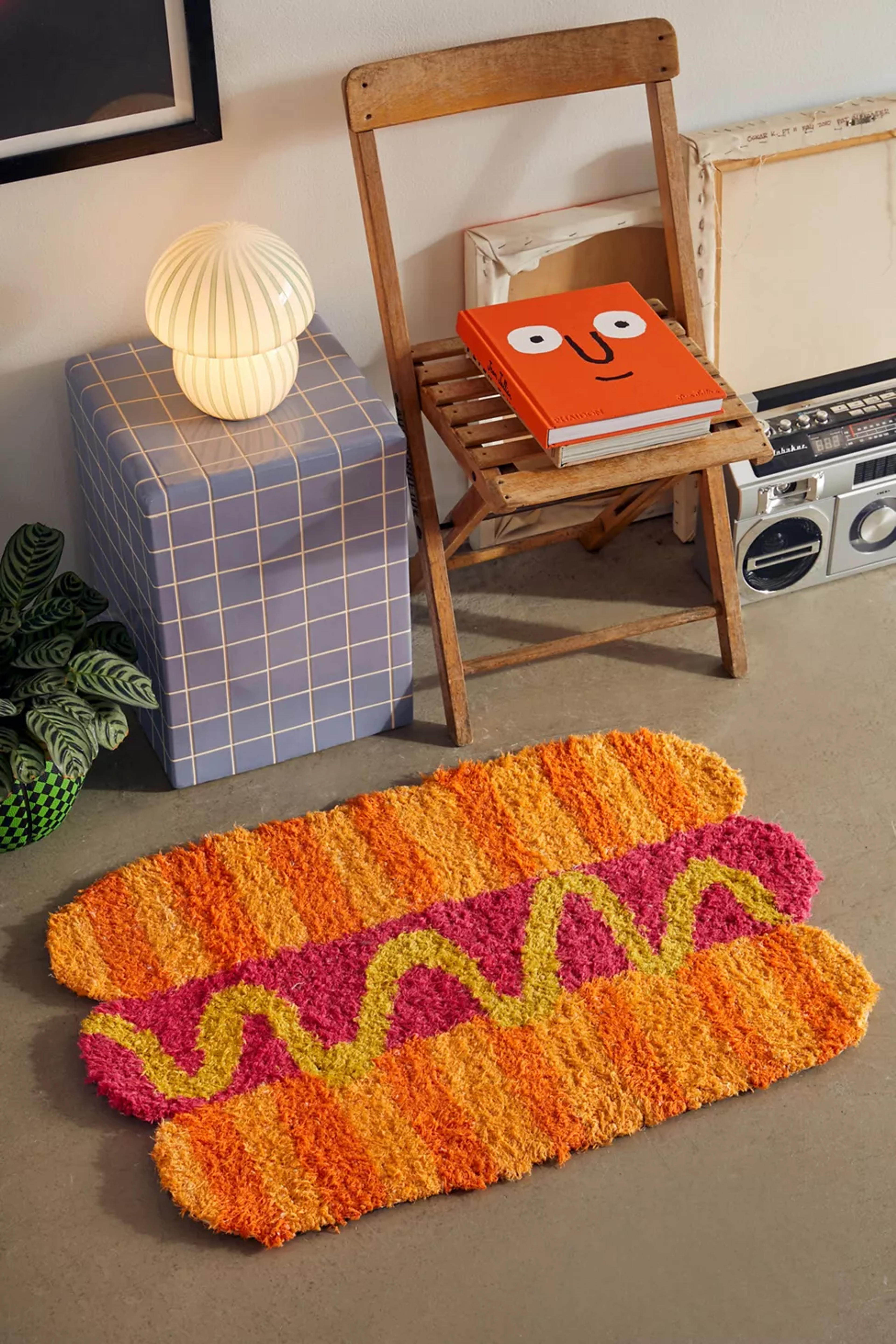 Shaped Hot Dog Rug | Urban Outfitters