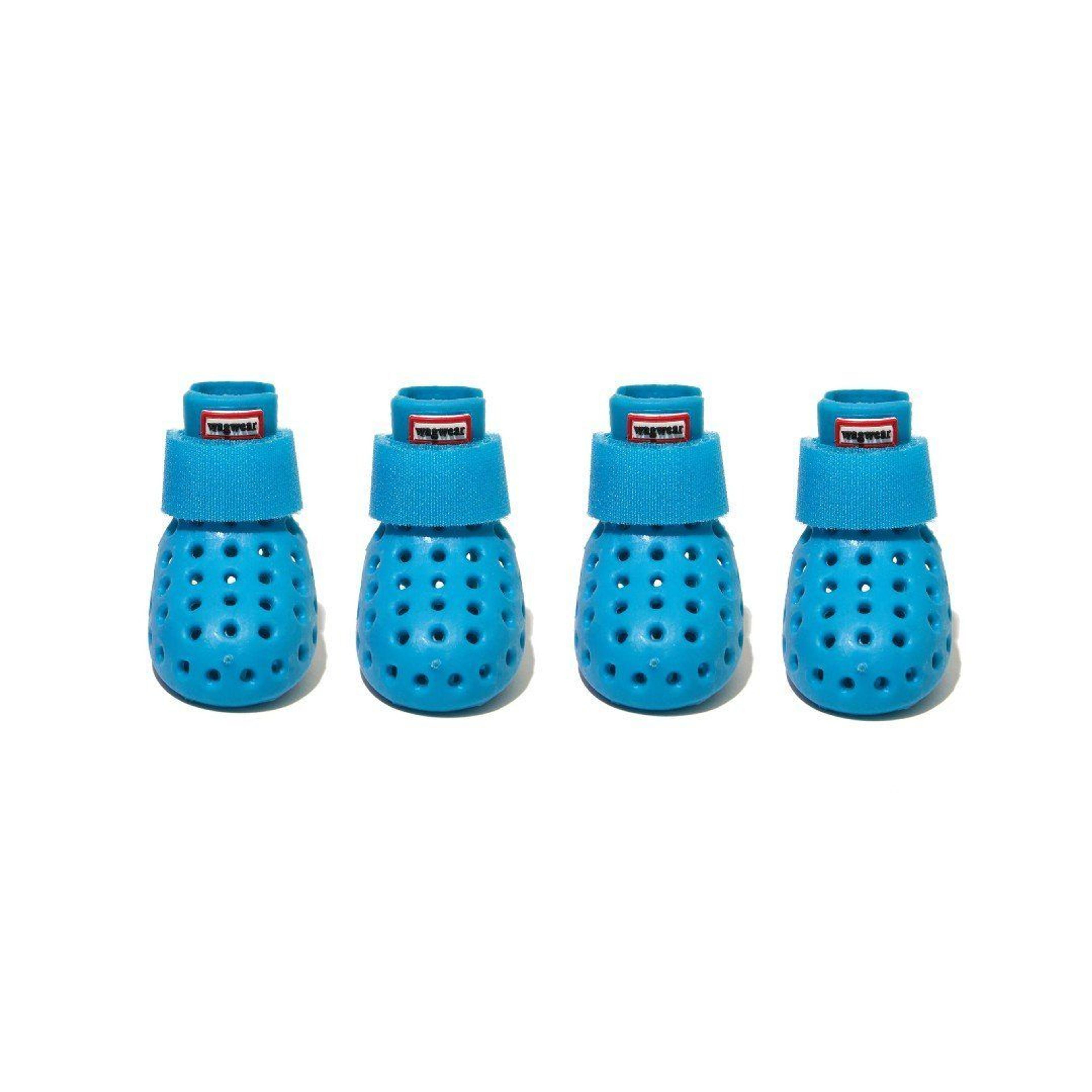 WagWellies Summer Paw Protector Dog Booties in Aqua Blue - XL / Lime Green