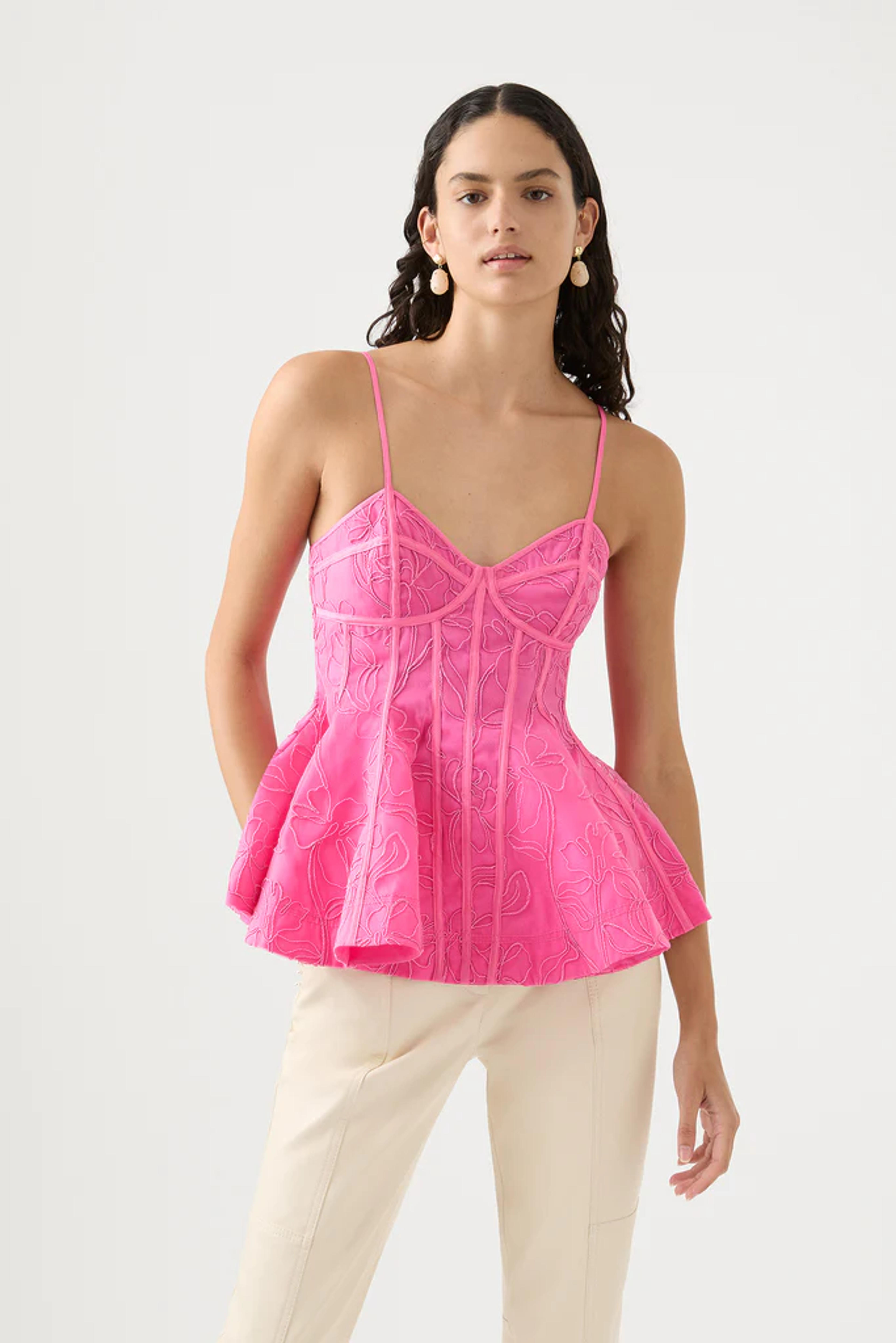 Evangeline Flared Camisole Top | Protea Pink | Aje – Aje World