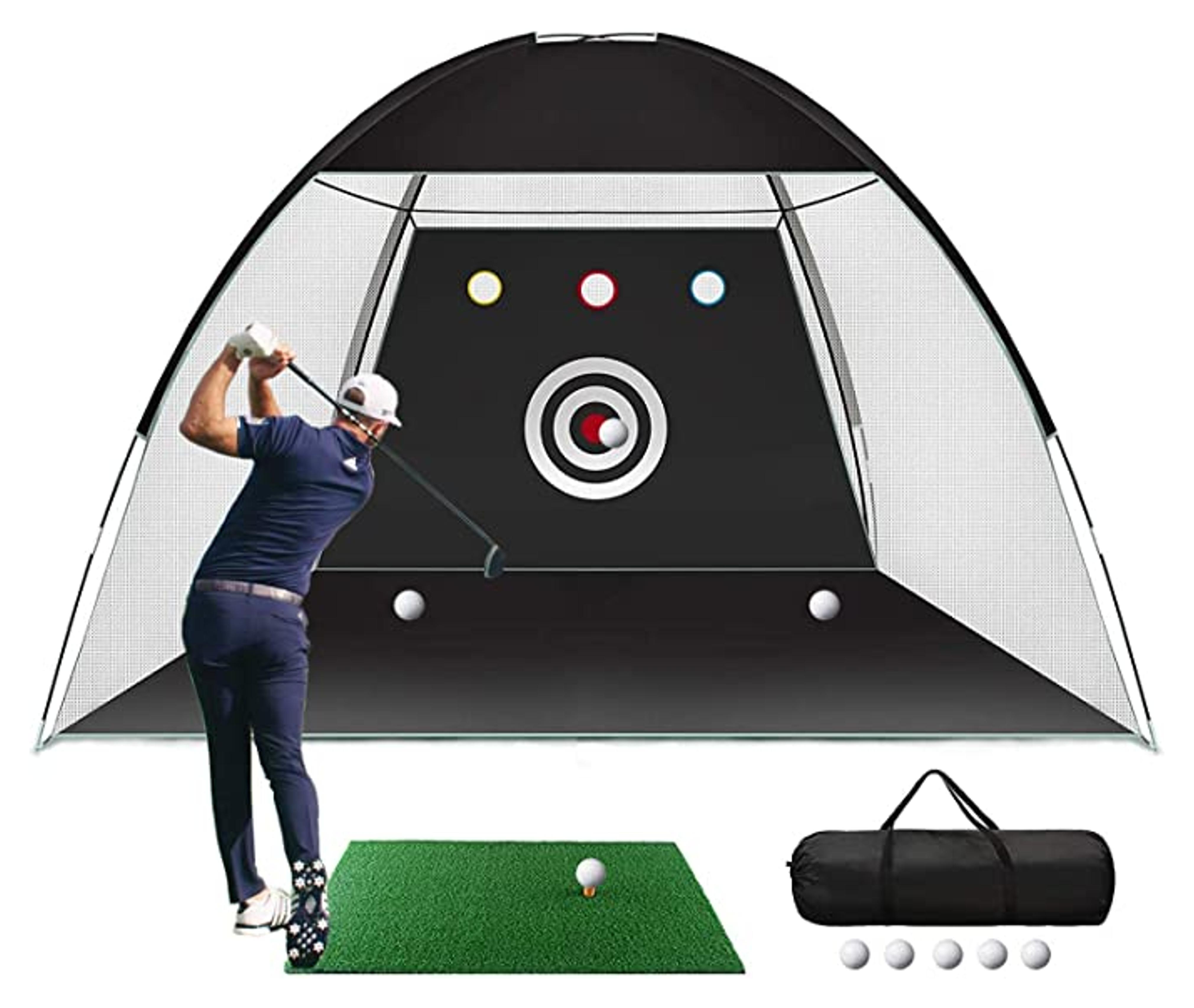 Amazon.com: Golf Practice Net, 10x7ft Golf Hitting Training Aids Nets with Target and Carry Bag for Backyard Driving Chipping - 1 Golf Mat -5 Golf Balls - 1 Golf Tees- Men Kids Indoor Outdoor Sports Game : Sports & Outdoors