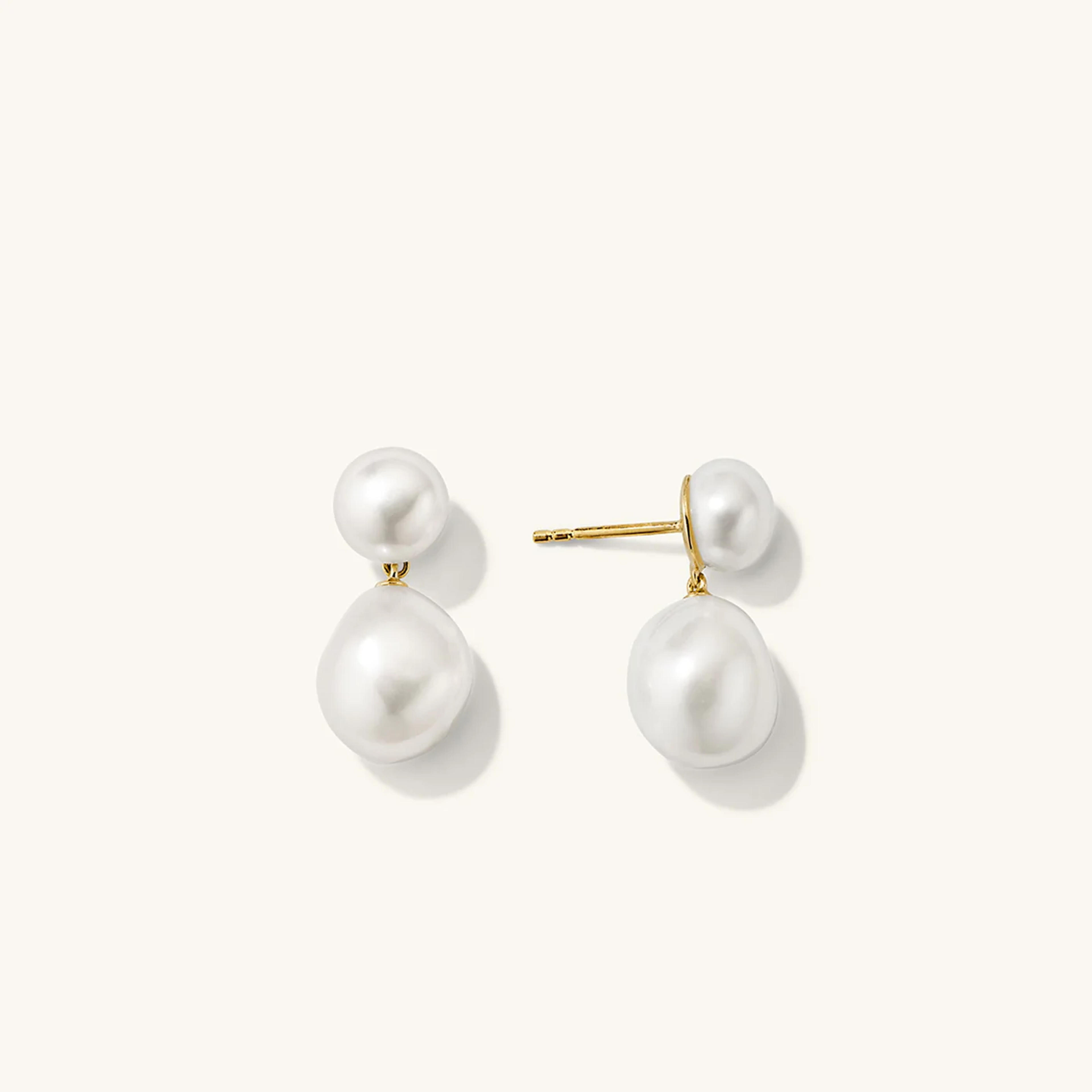 Gold Vermeil Pearl Drop Earrings - Elegant Dangle Jewelry | Mejuri