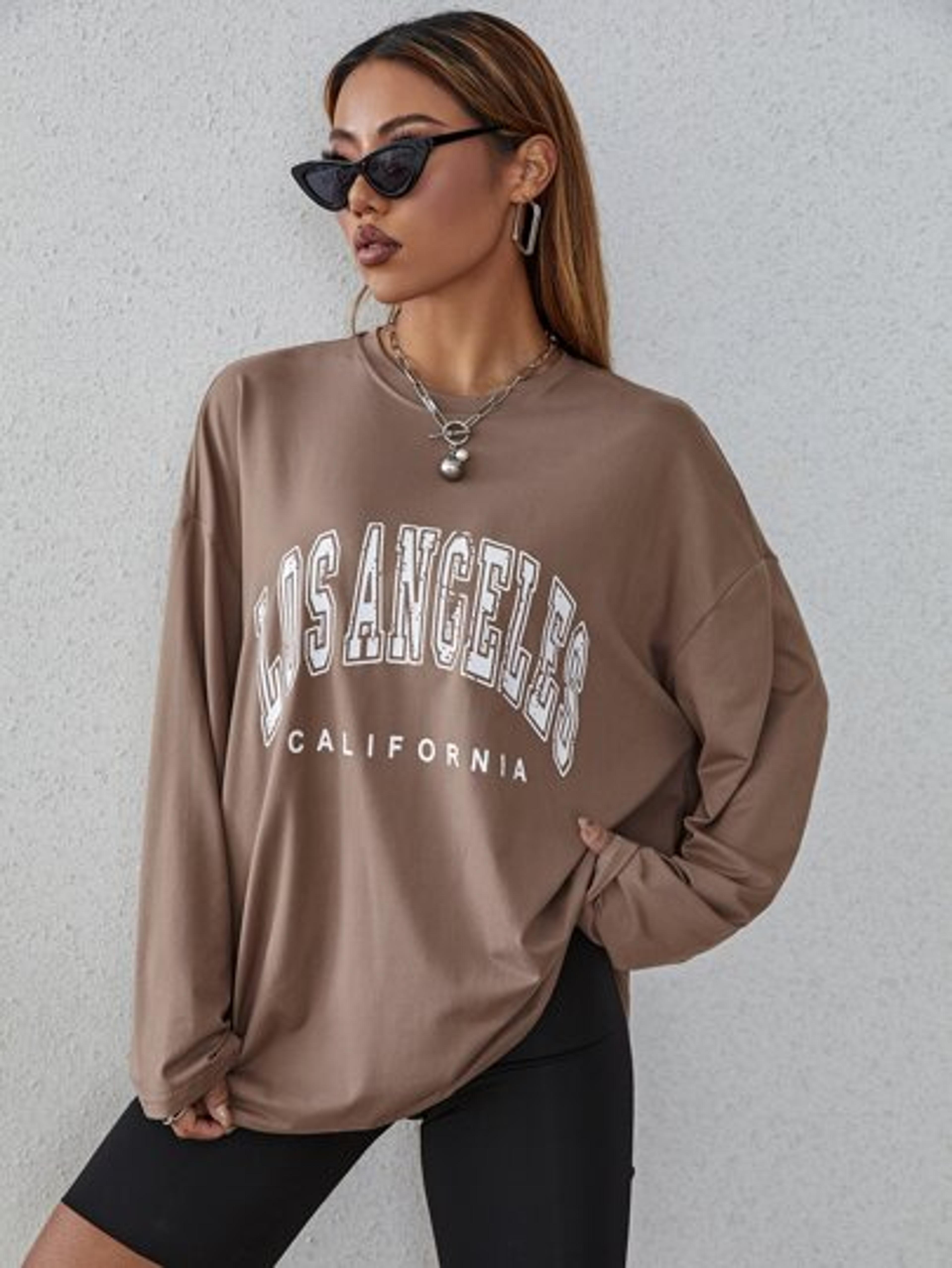 Letter Graphic Drop Shoulder Oversized Tee | SHEIN USA
