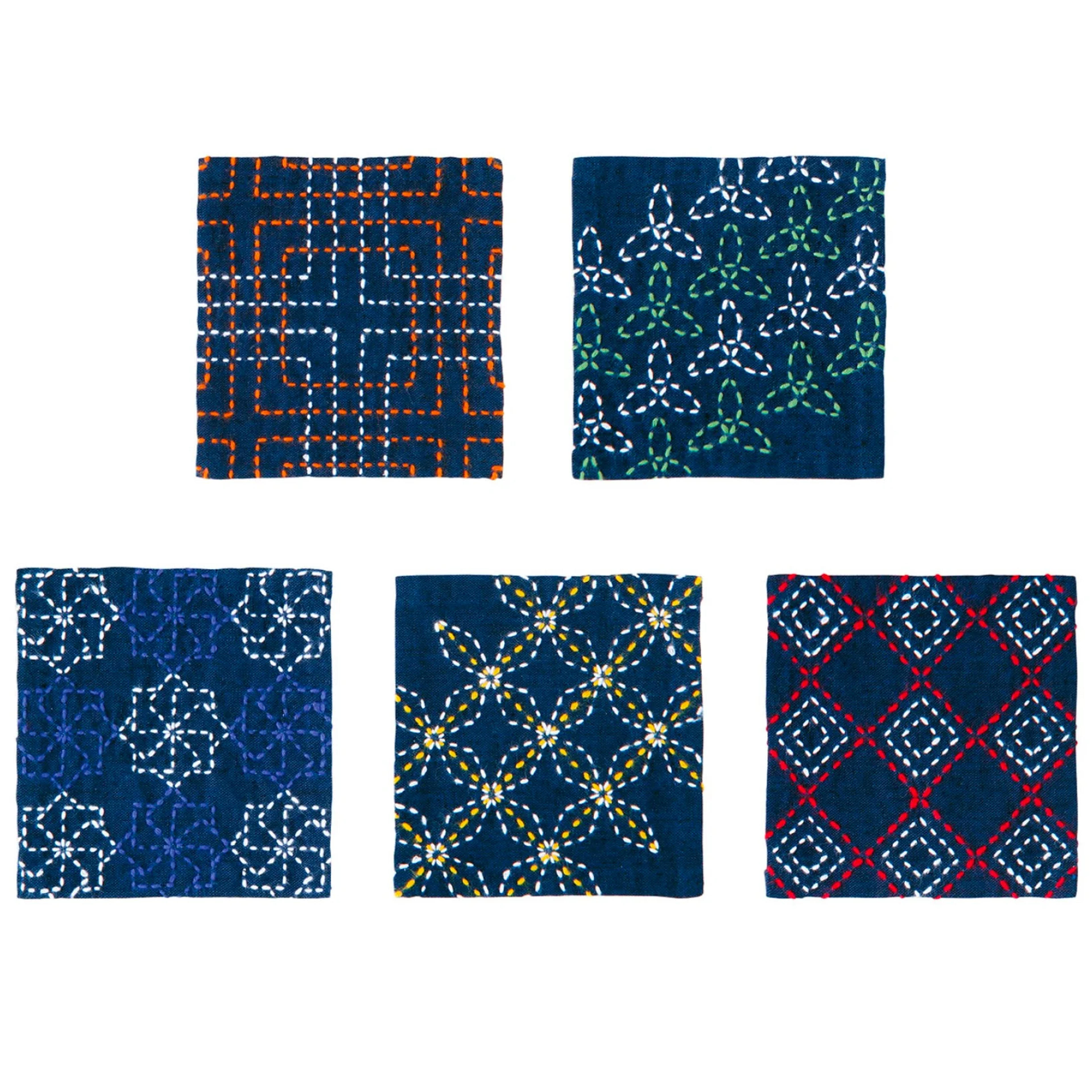 Sashiko Coaster Kit - Traditional Designs - Stitched Modern