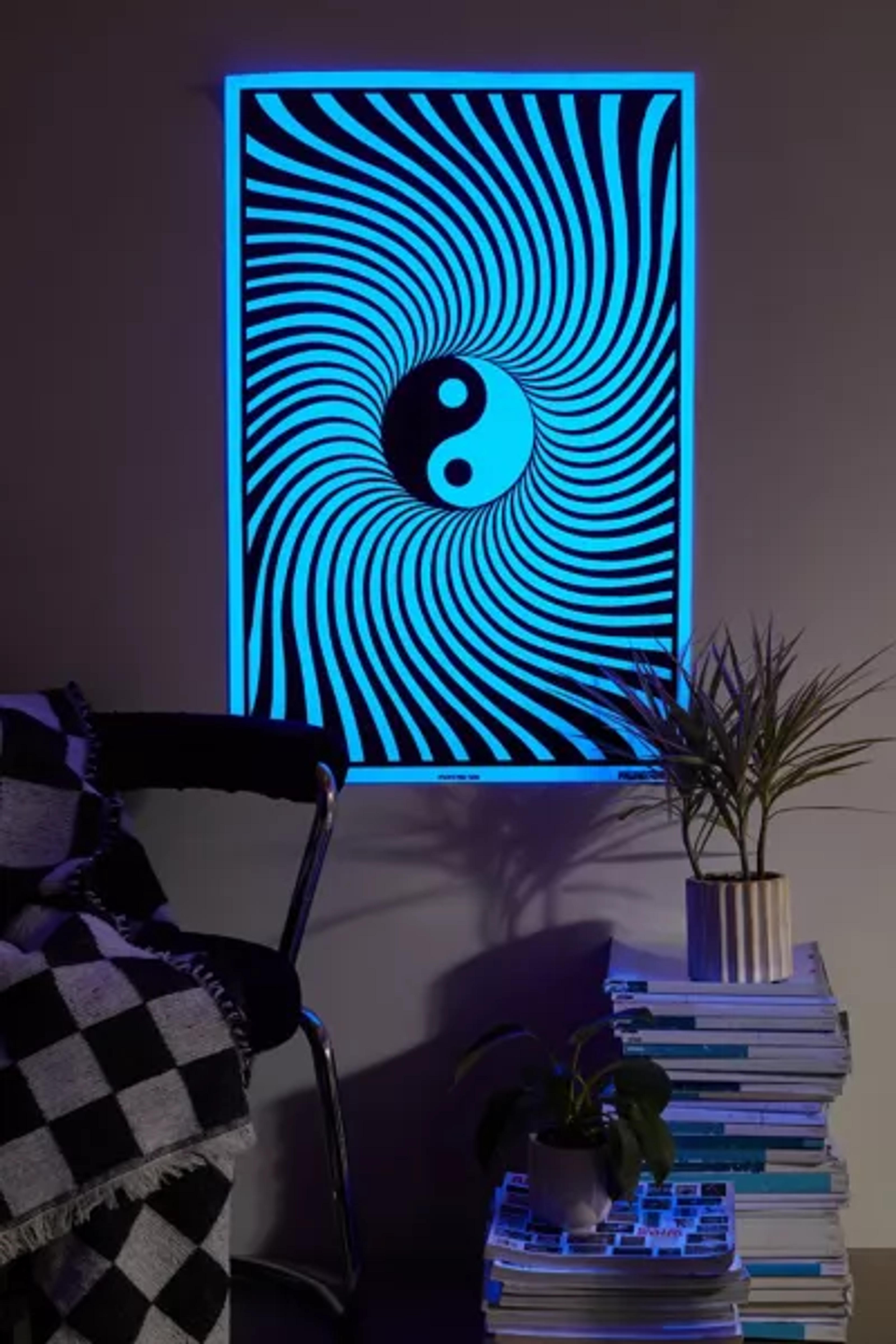 Yin Yang Blacklight Poster