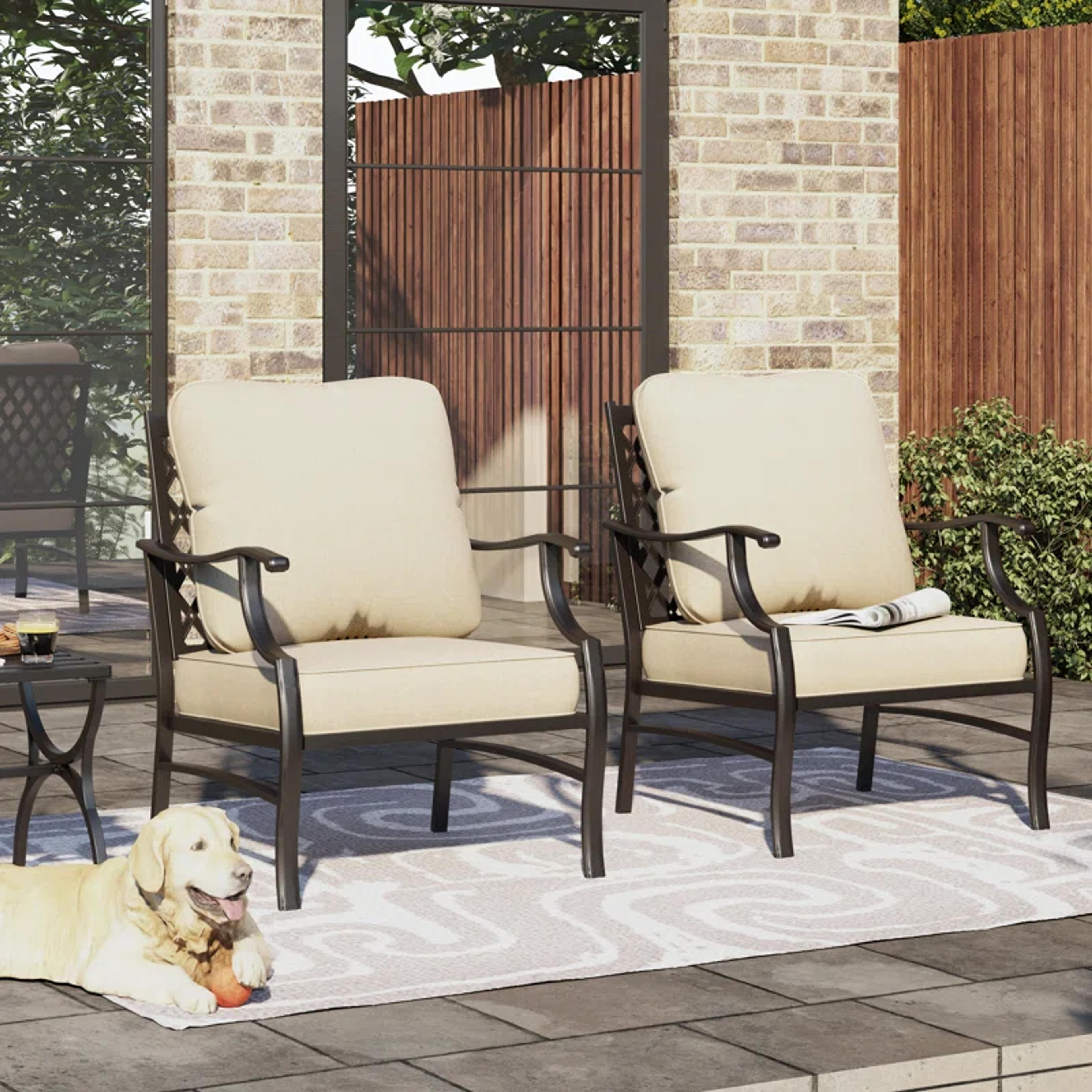 Lark Manor Argirios Patio Chair with Cushions & Reviews | Wayfair