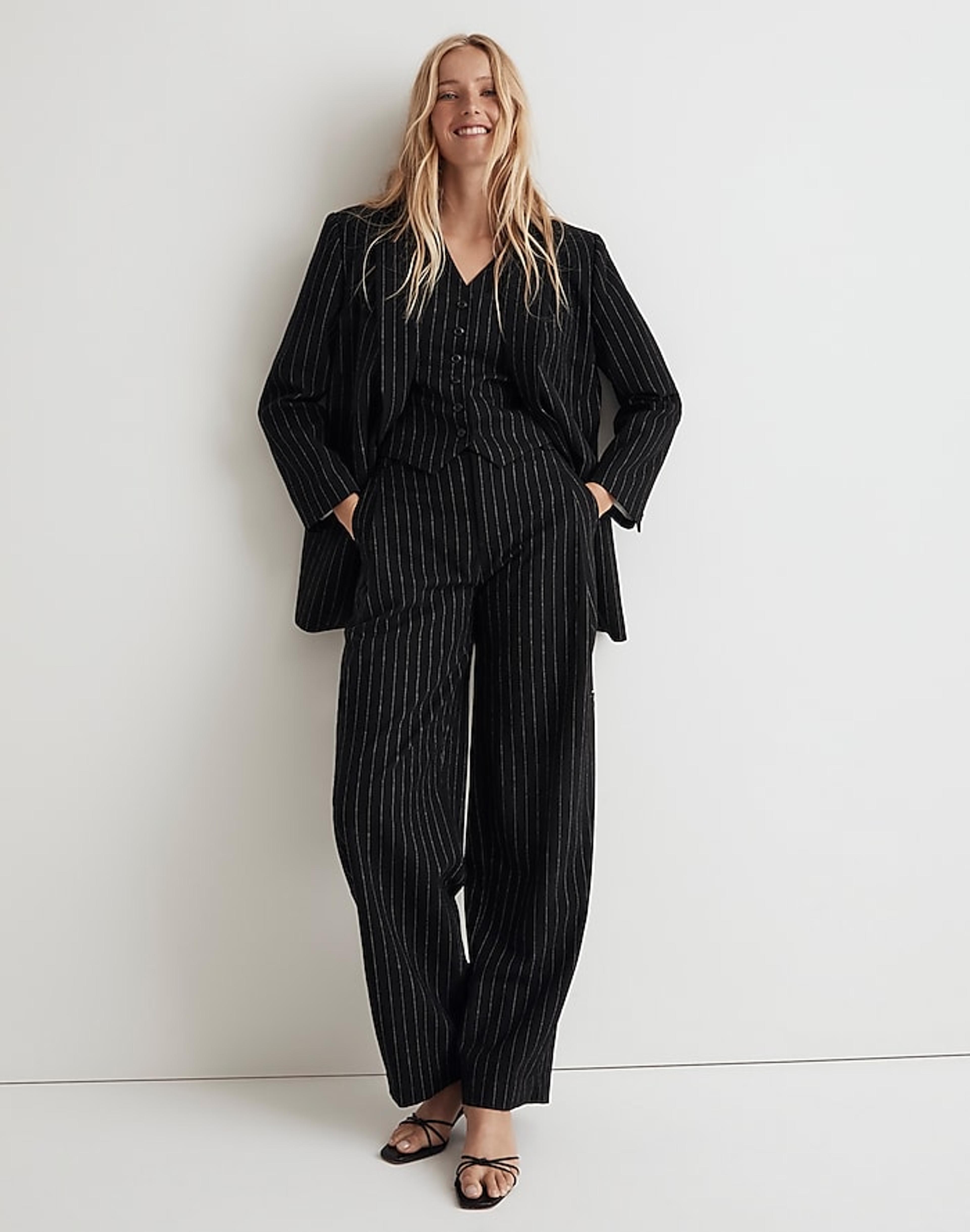 Oversized Blazer in Pinstripe