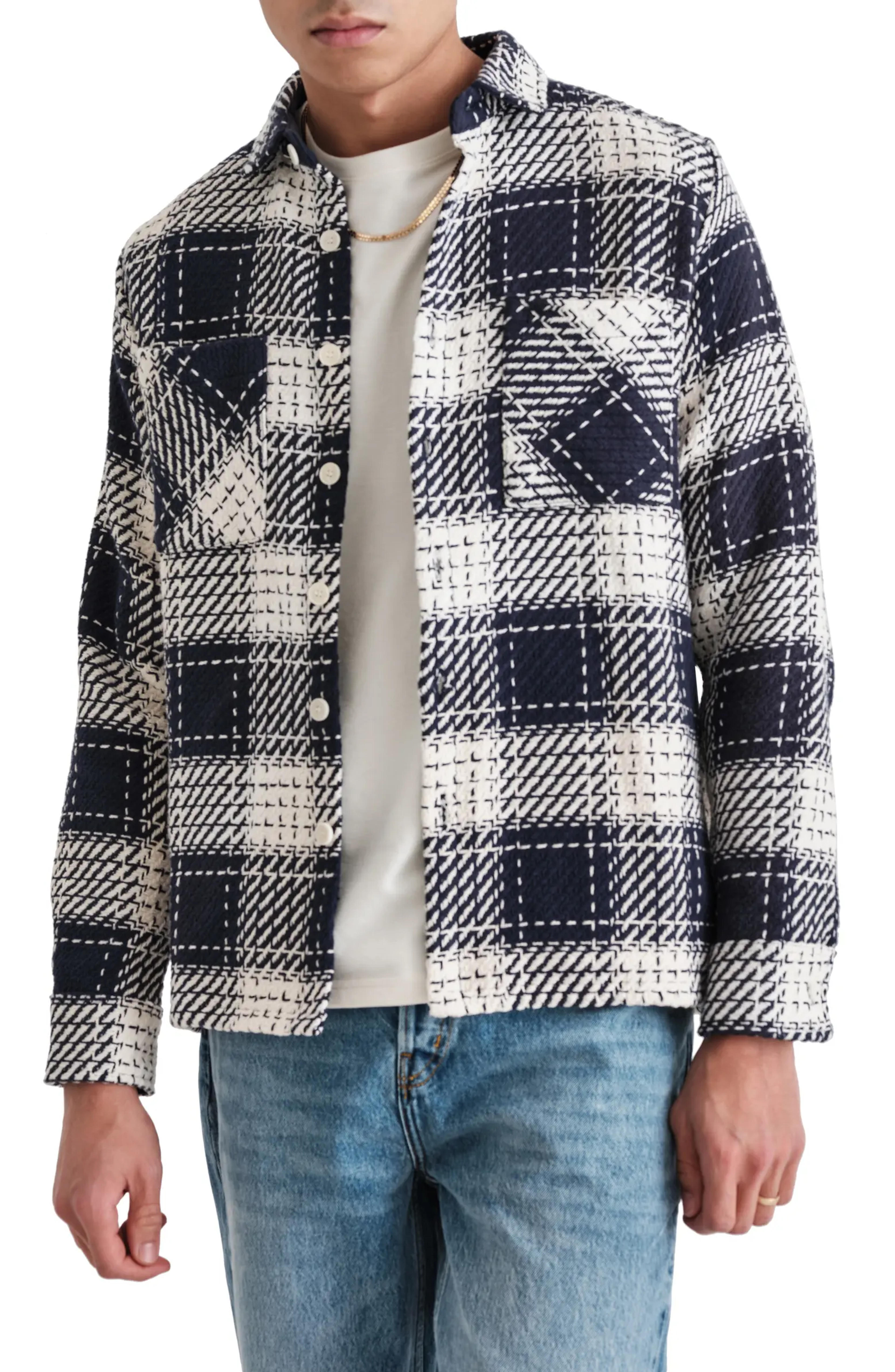 Wax London Whiting Marine Beatnik Button-Up Overshirt | Nordstrom