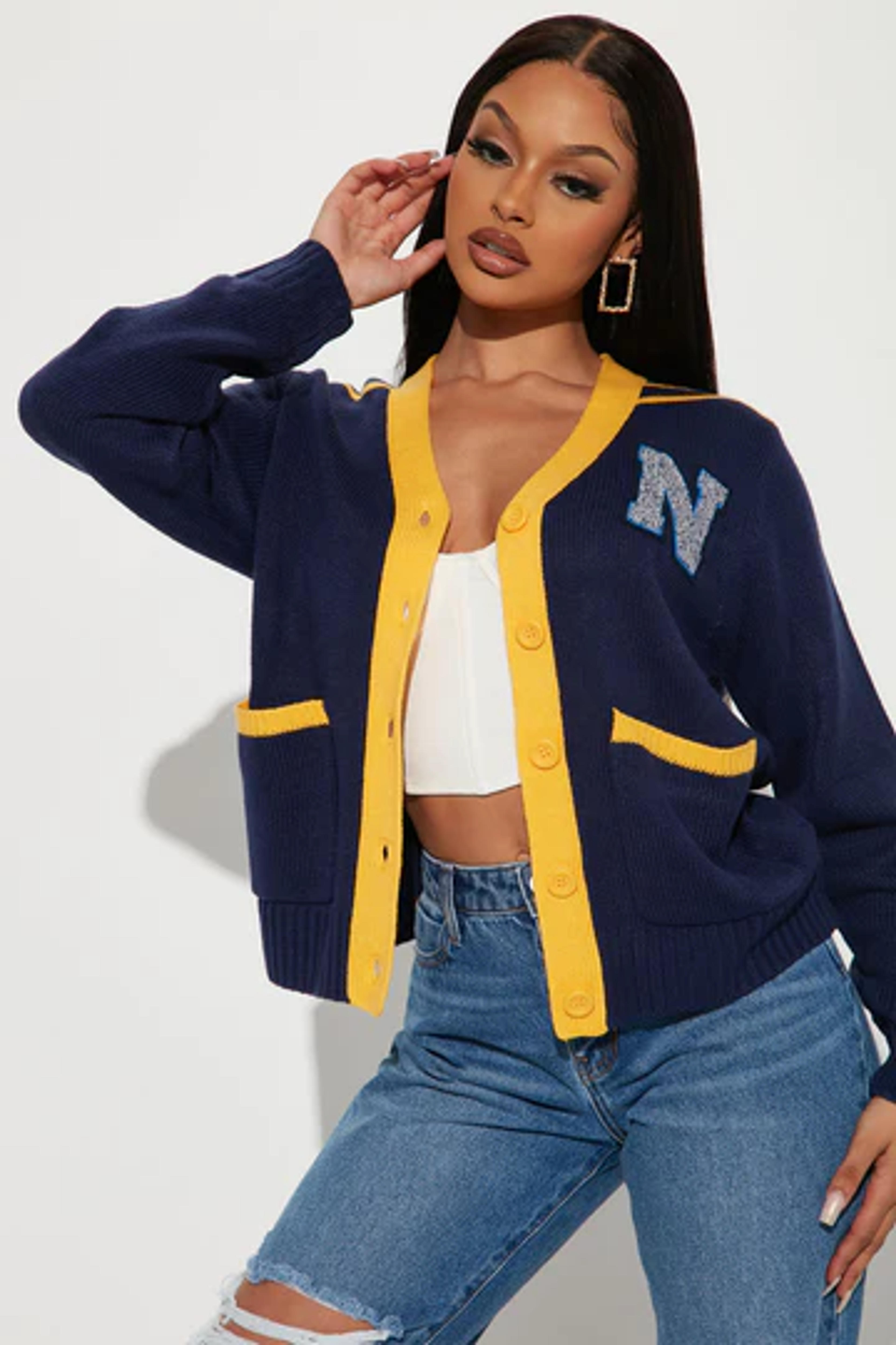 Team Nova Varsity Cardigan - Navy/combo | Fashion Nova, Sweaters | Fashion Nova