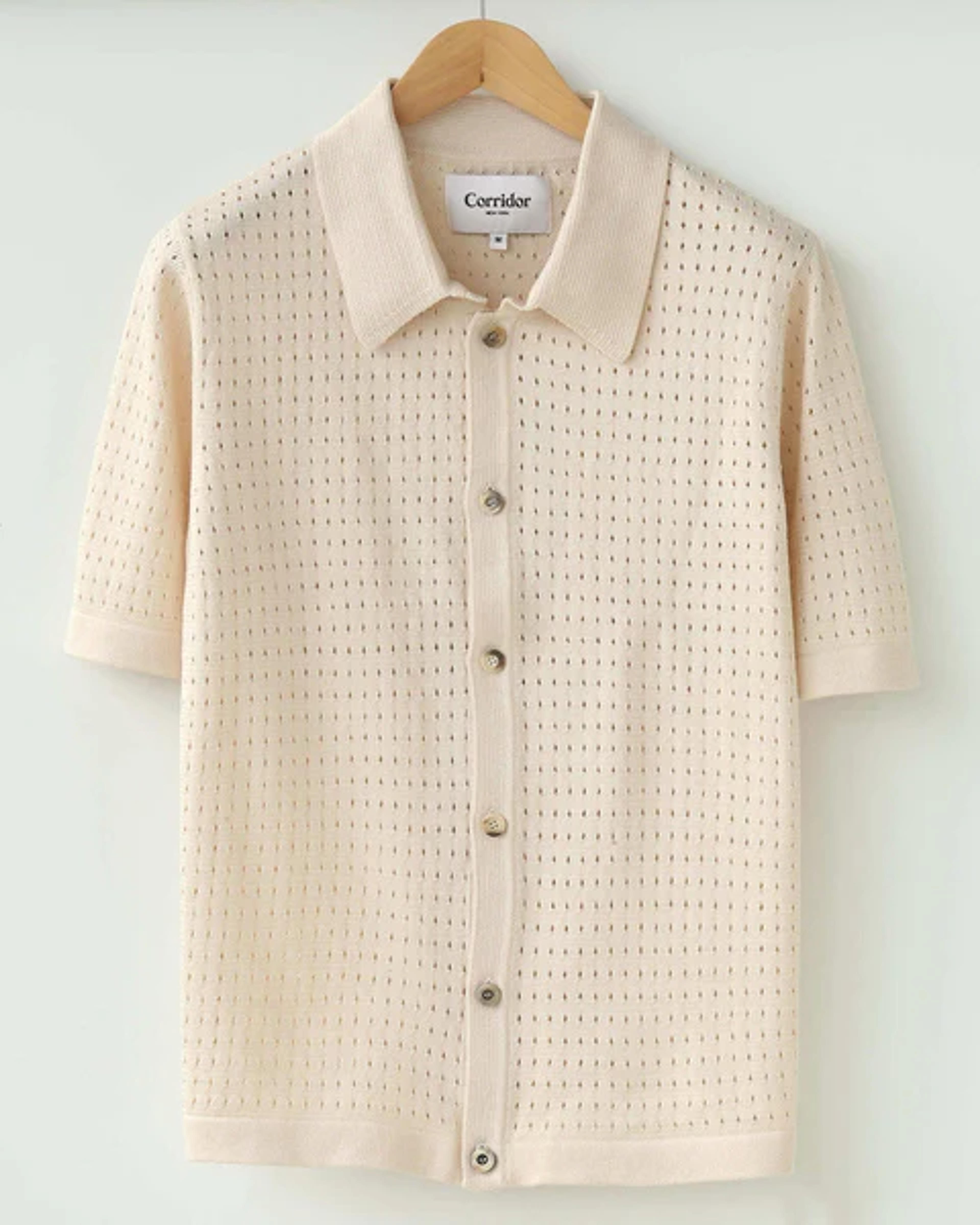 Pointelle Buttondown - Natural