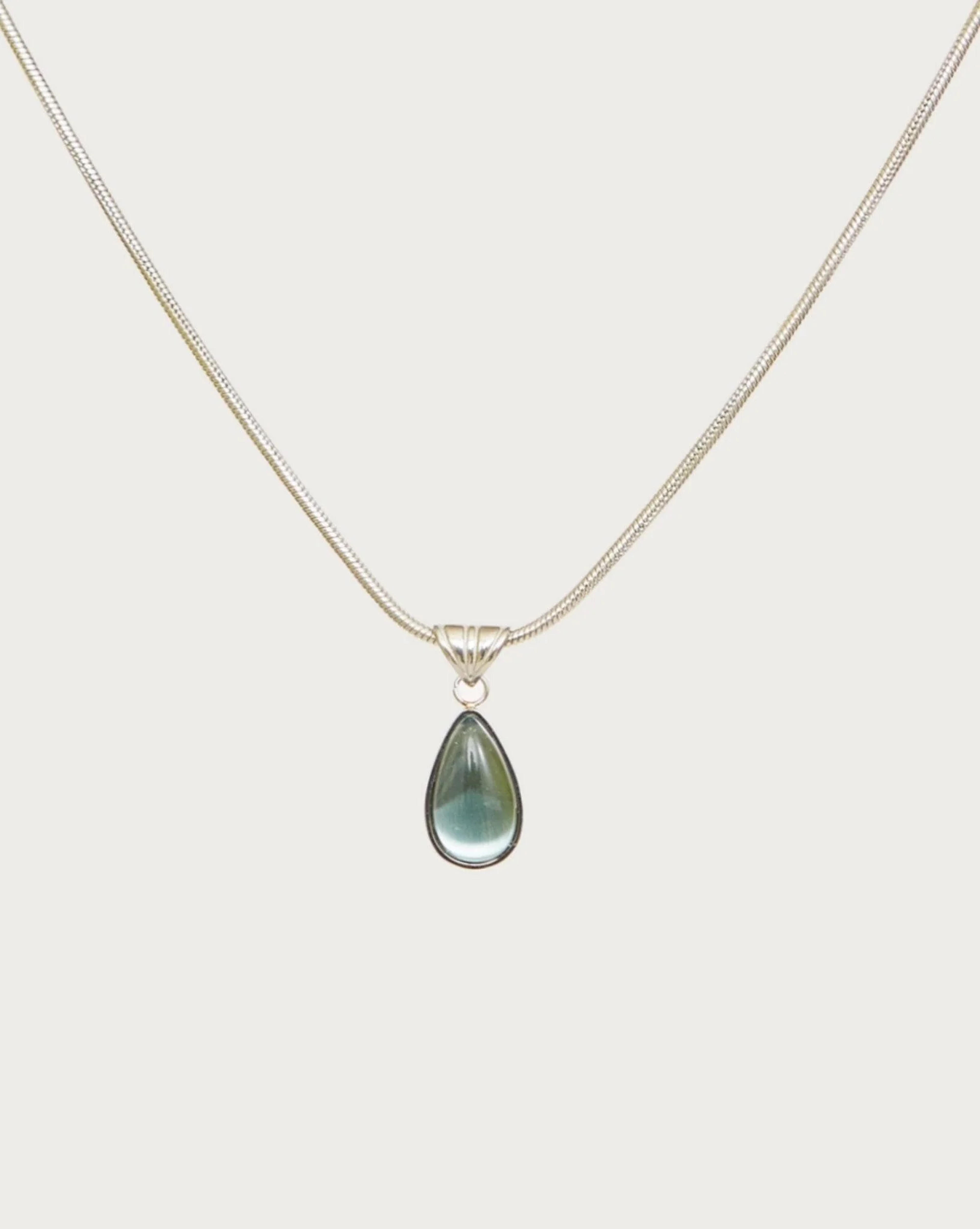 Waterdrop Necklace in Marine Blue | En Route Jewelry