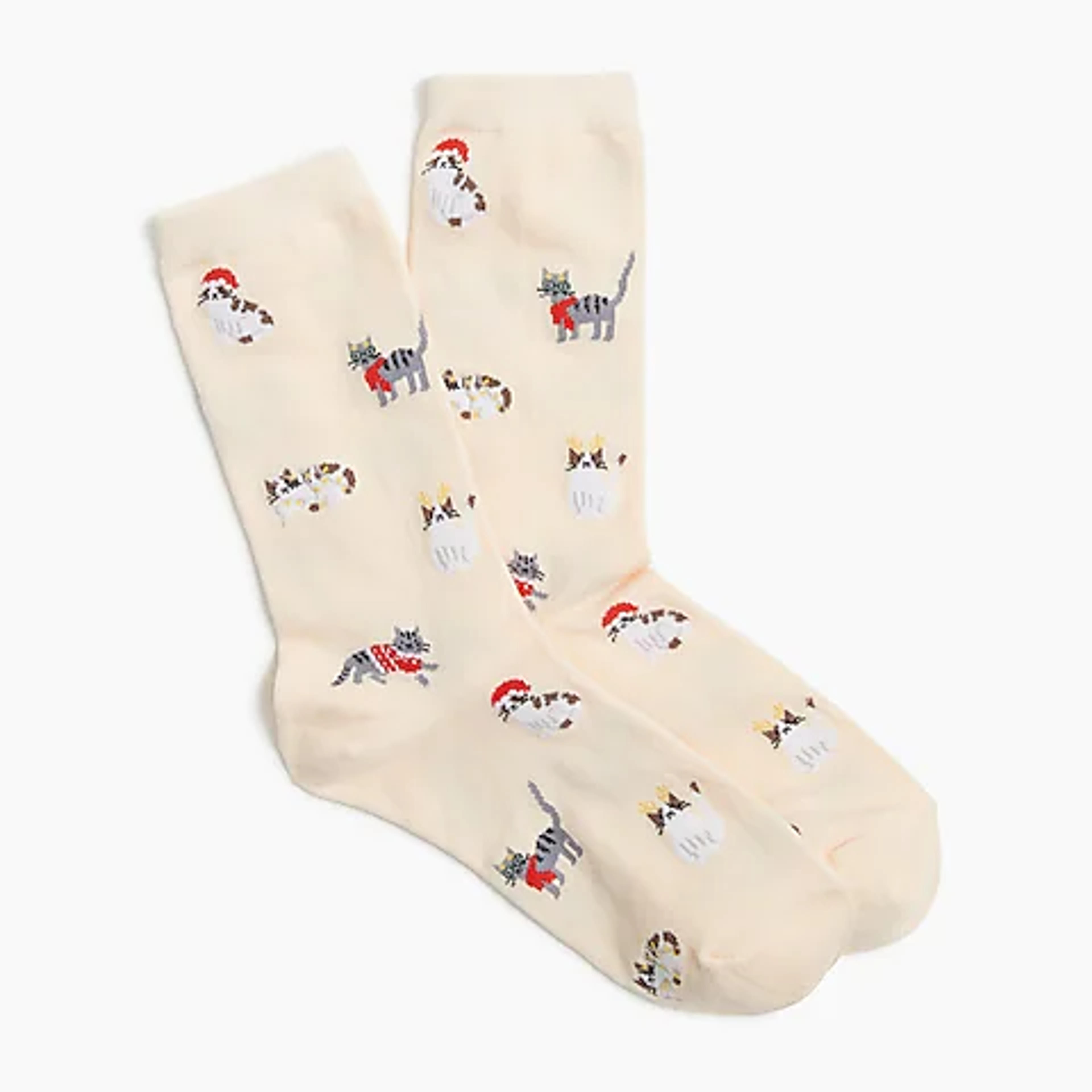 Factory: Holiday Cats Trouser Socks For Women