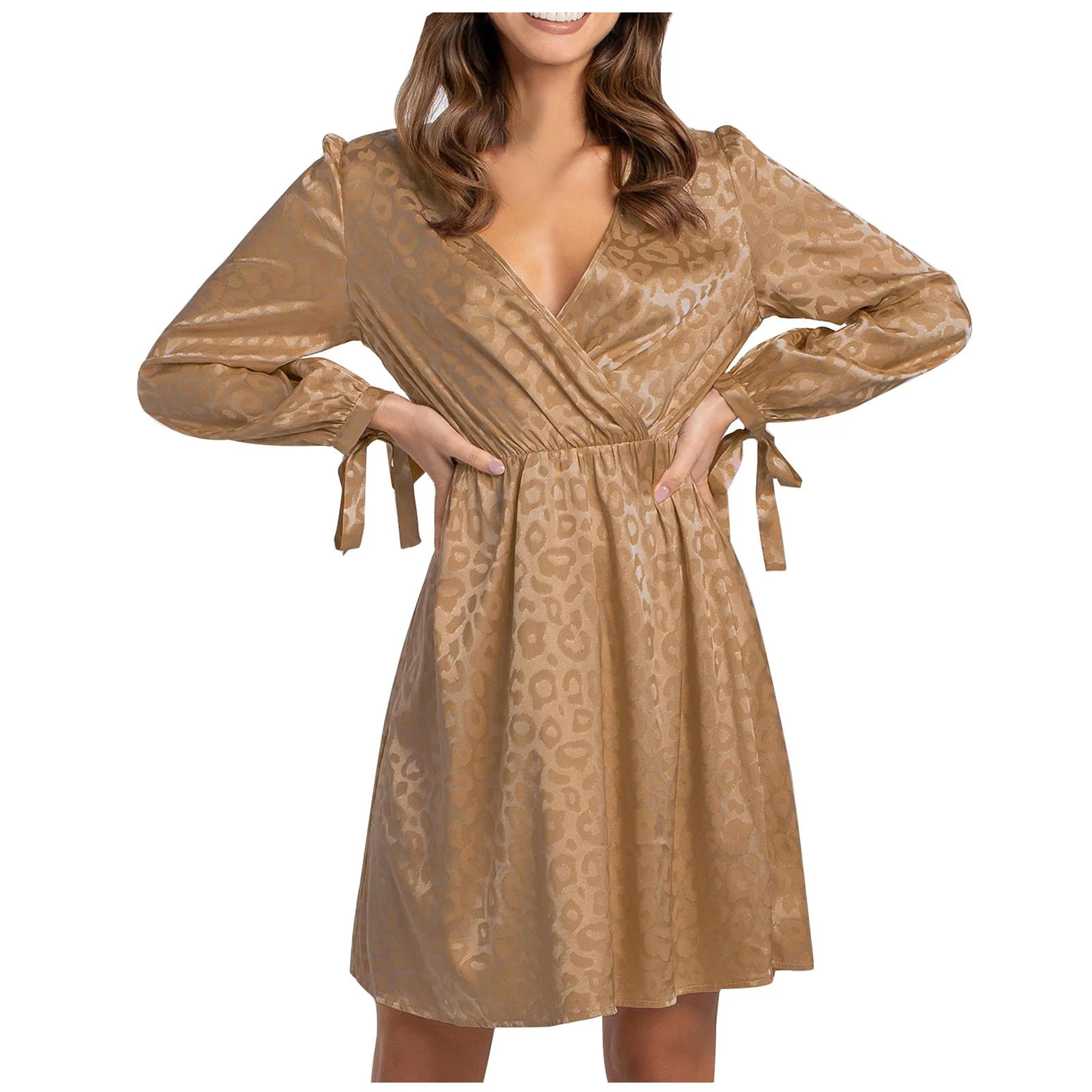 Sorority Rush Dresses Women's Summer Fashion Casual Long Sleeve Beach Printing Dresses Slinky Wrap Dress - Walmart.com