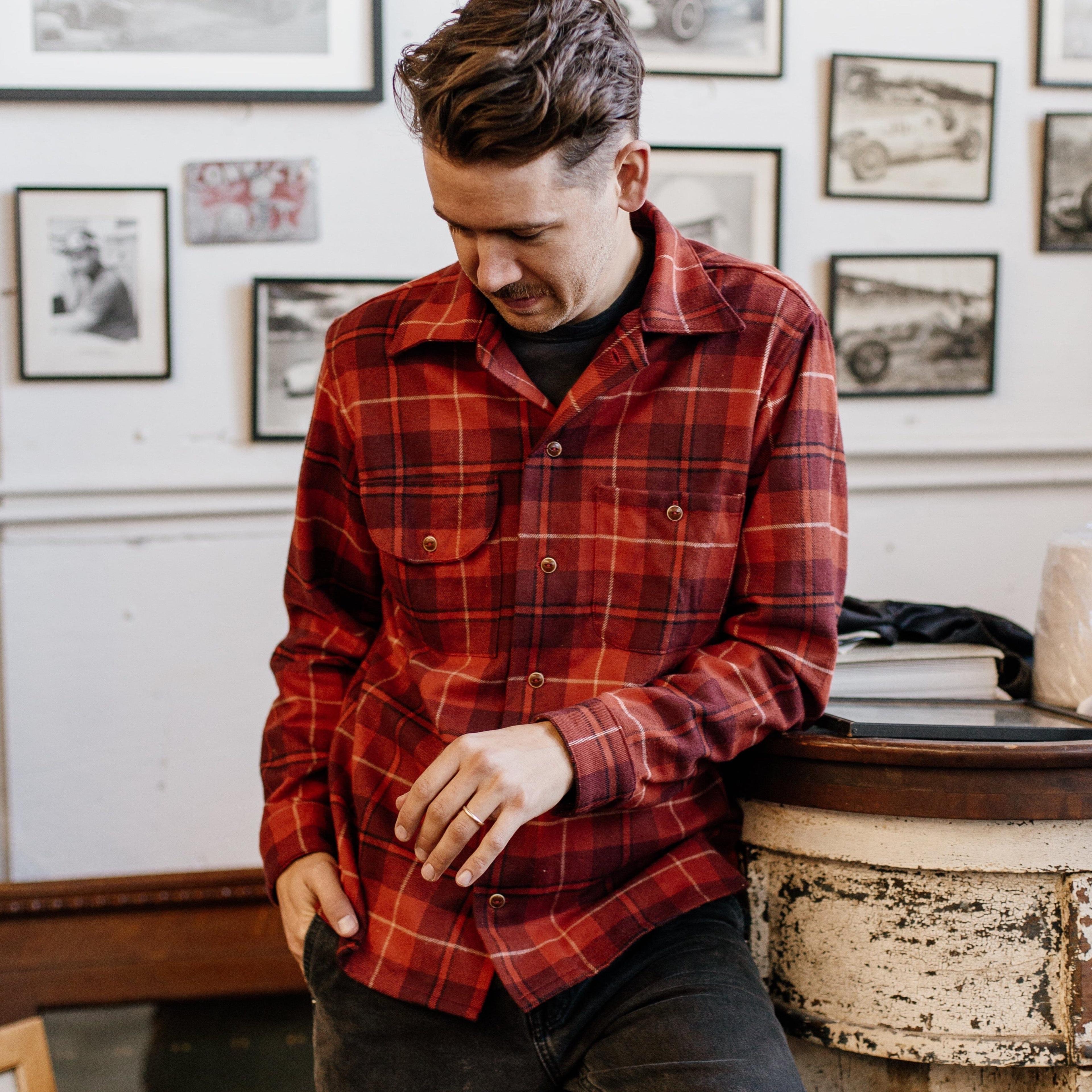 Flannel Workshirt - Cardinal – Bradley Mountain