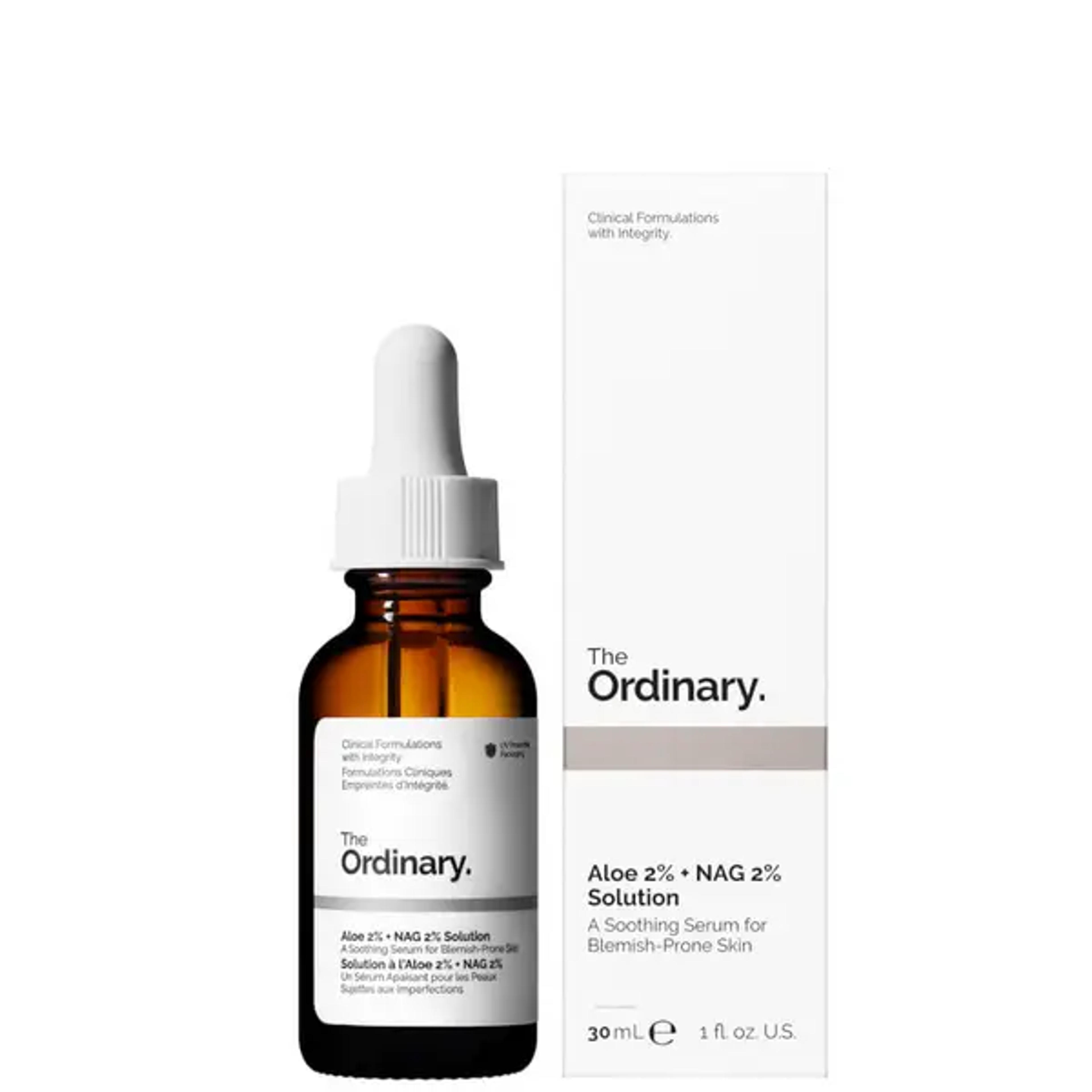 The Ordinary Aloe 2% + NAG 2% Solution 30ml | Free Shipping | Lookfantastic