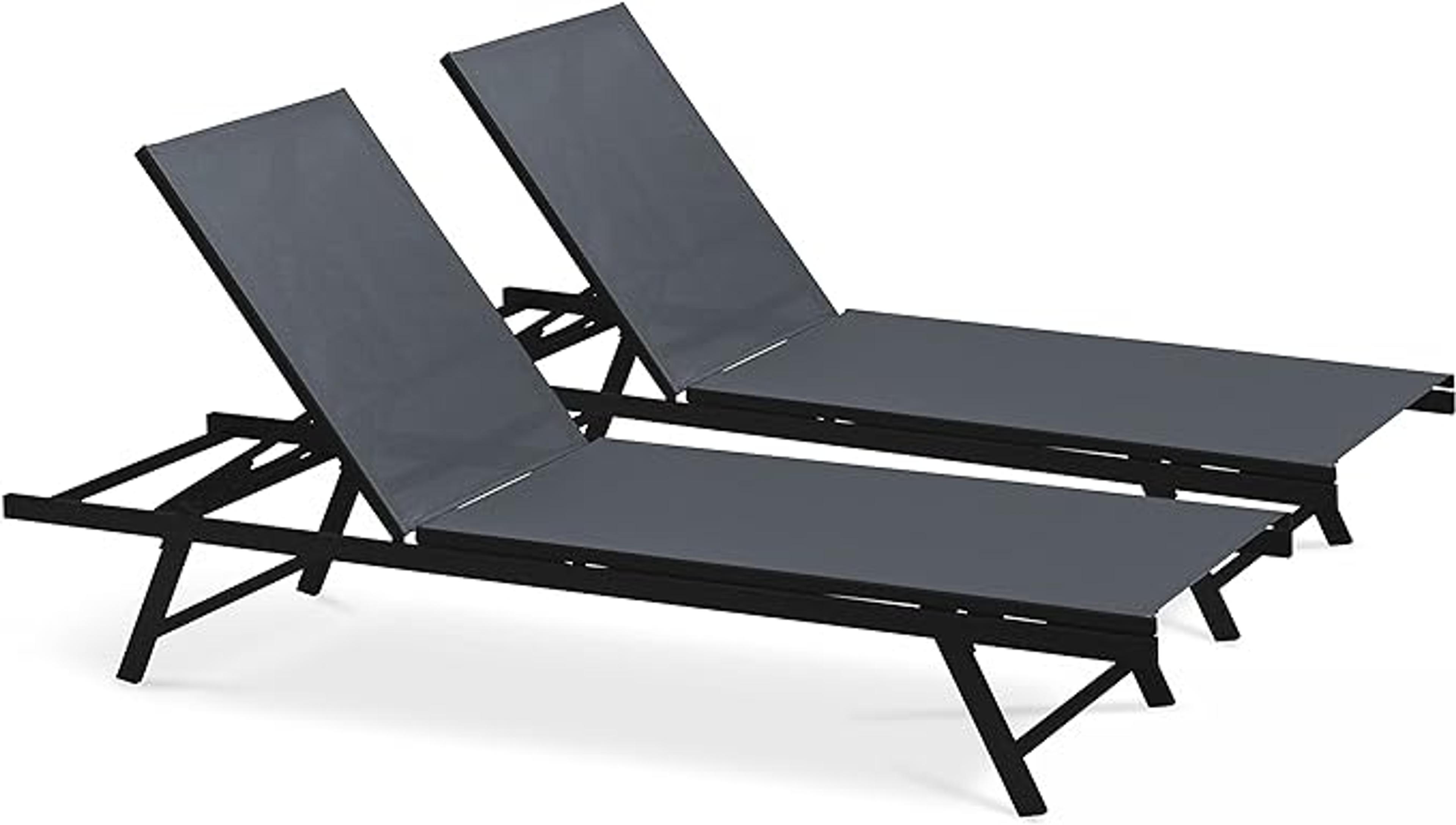 Oviala Sunbath, Grey, Rectangular, 195 x 60 x 90 cm, Steel, 1 Seater Tahiti, Grey : Amazon.de: Garden