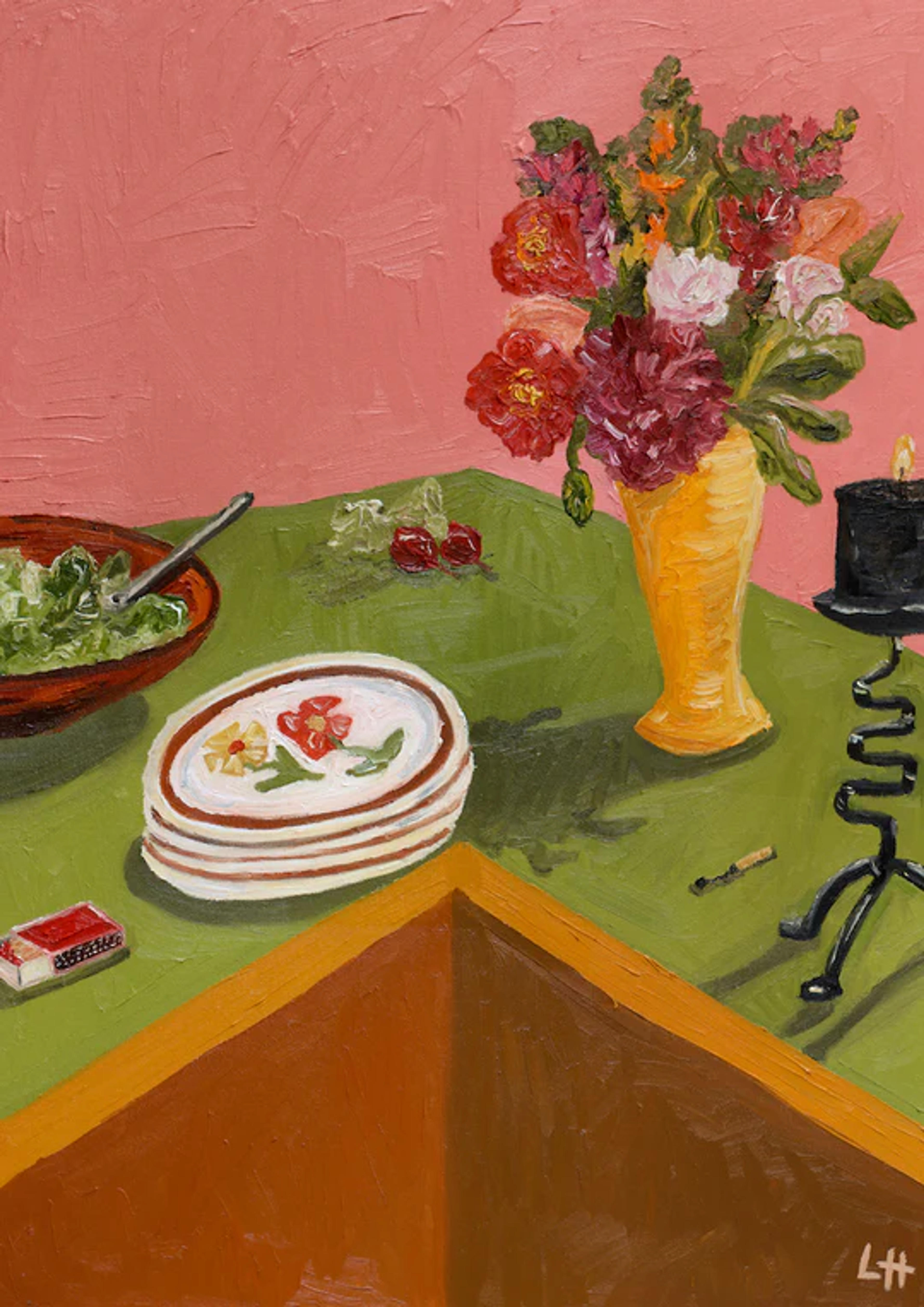 waiting with salad – Libby Haines Art