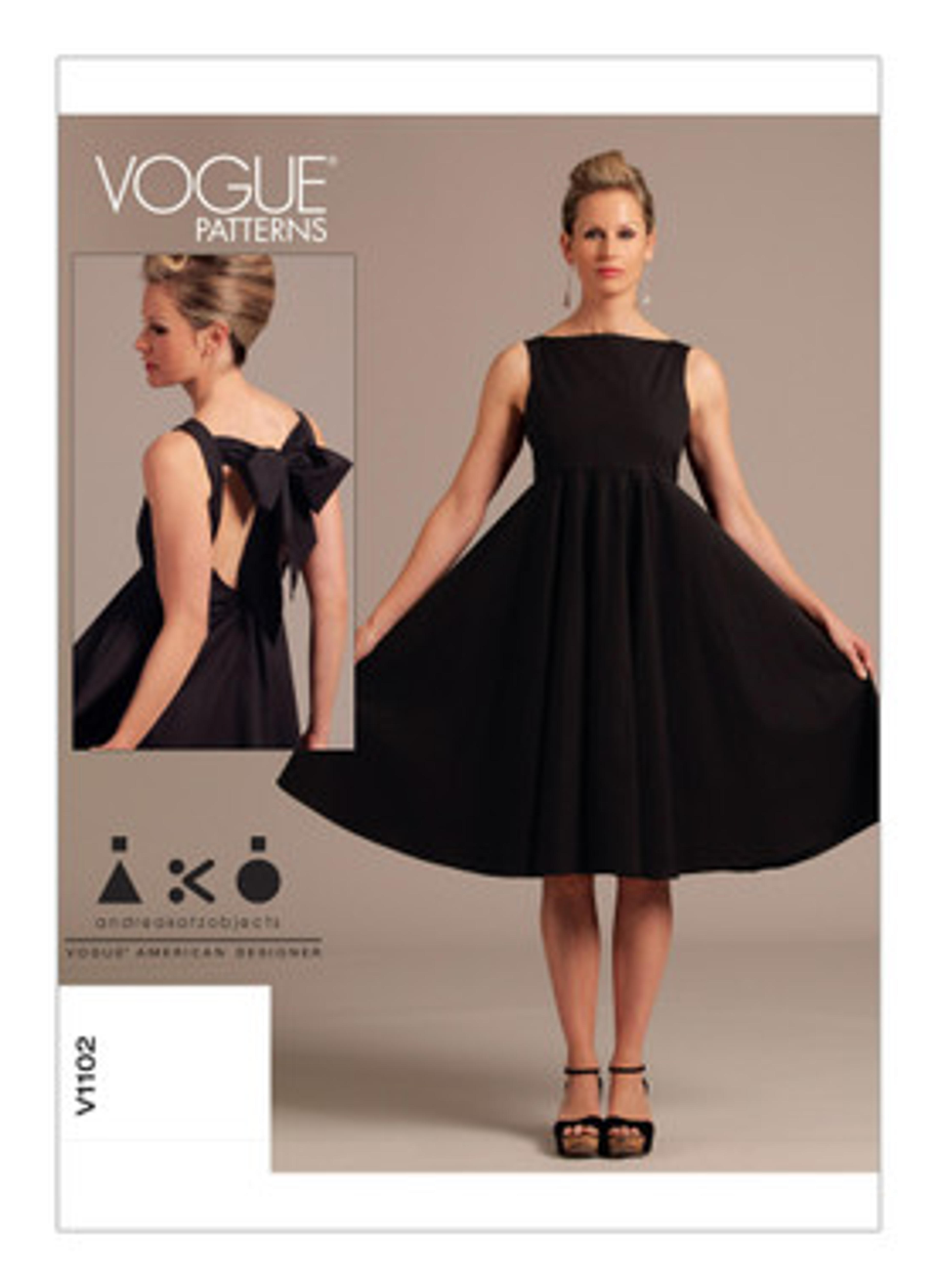 V1102 | Misses' Back-Bow Dress | Vogue Patterns