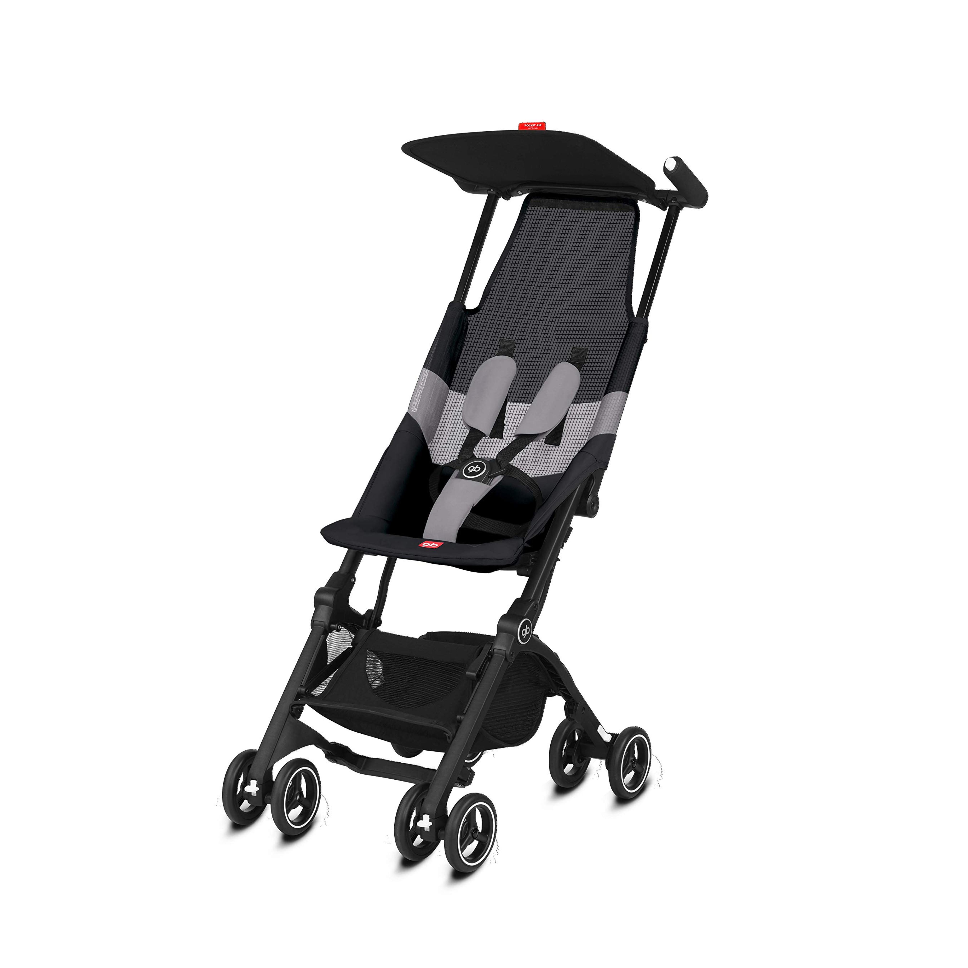 gb Pockit Air All Terrain Ultra Compact Lightweight Travel Stroller with Breathable Fabric in Velvet Black