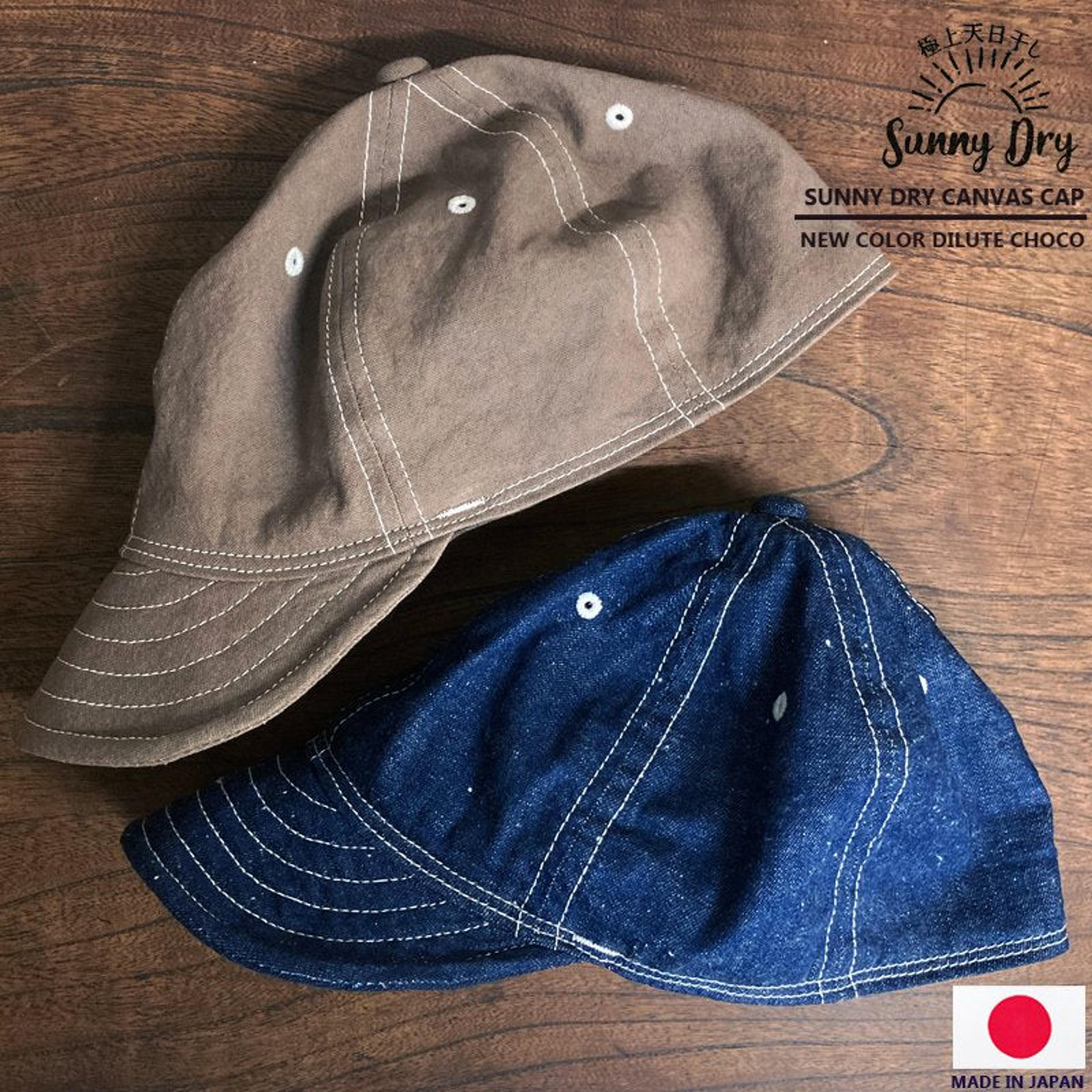 NEW COLOR [LIGHT CHOCO] D AND H SUNNY DRY Enshu canvas cap, artisan dy