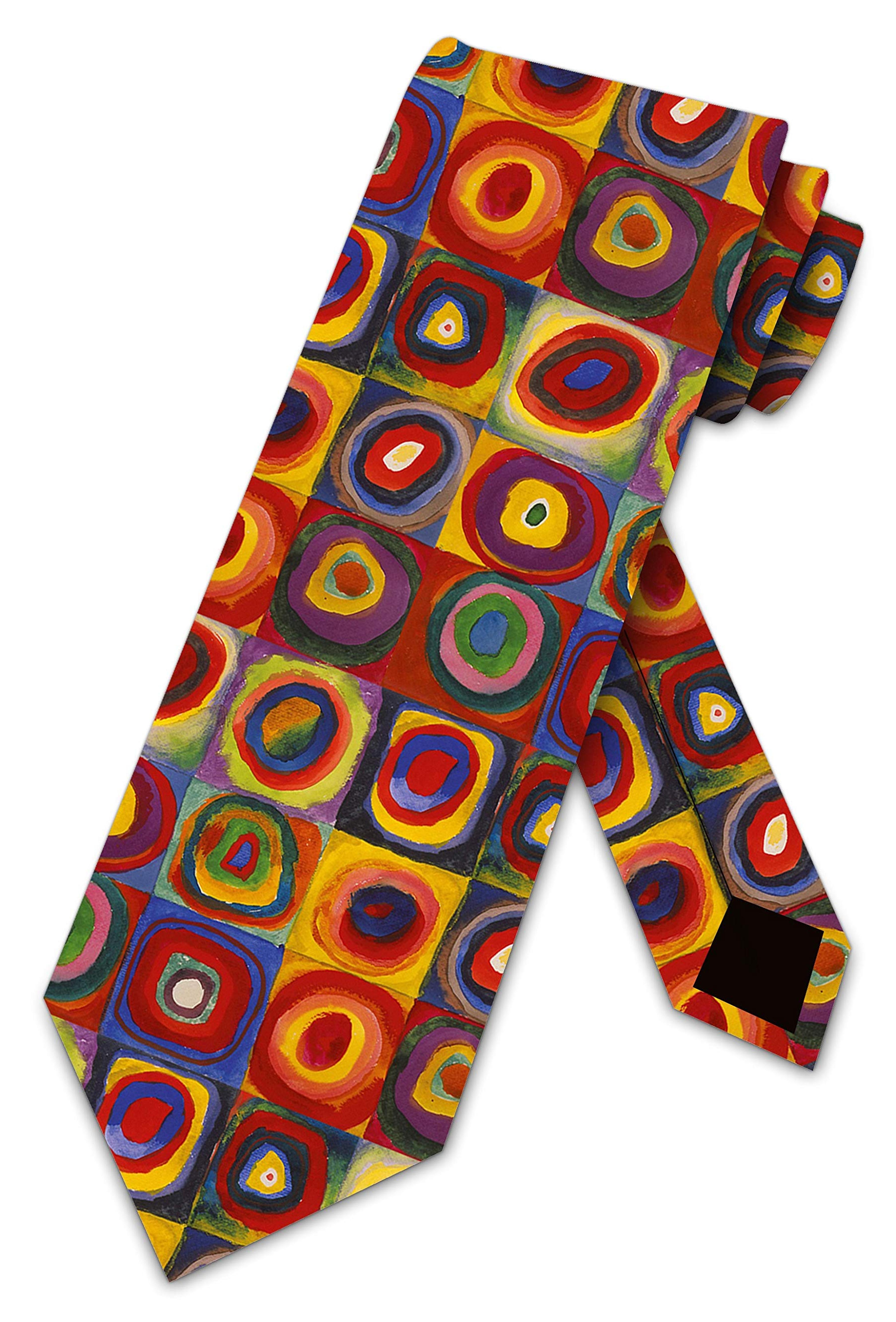 Three Rooker Kandinsky Ties Squares and Concentric Circles Necktie Art tie