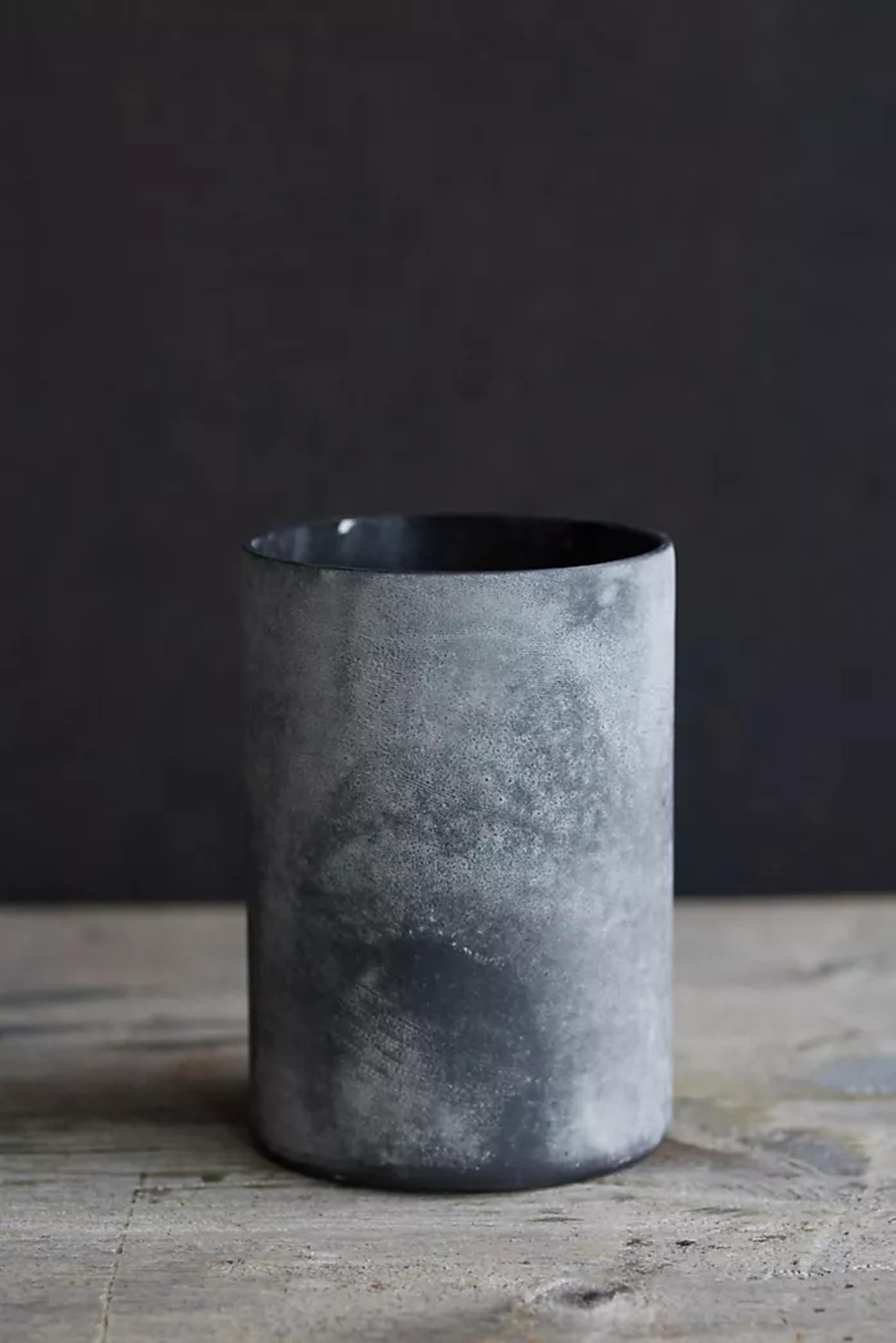 Rustic Black Glass Hurricane | Anthropologie