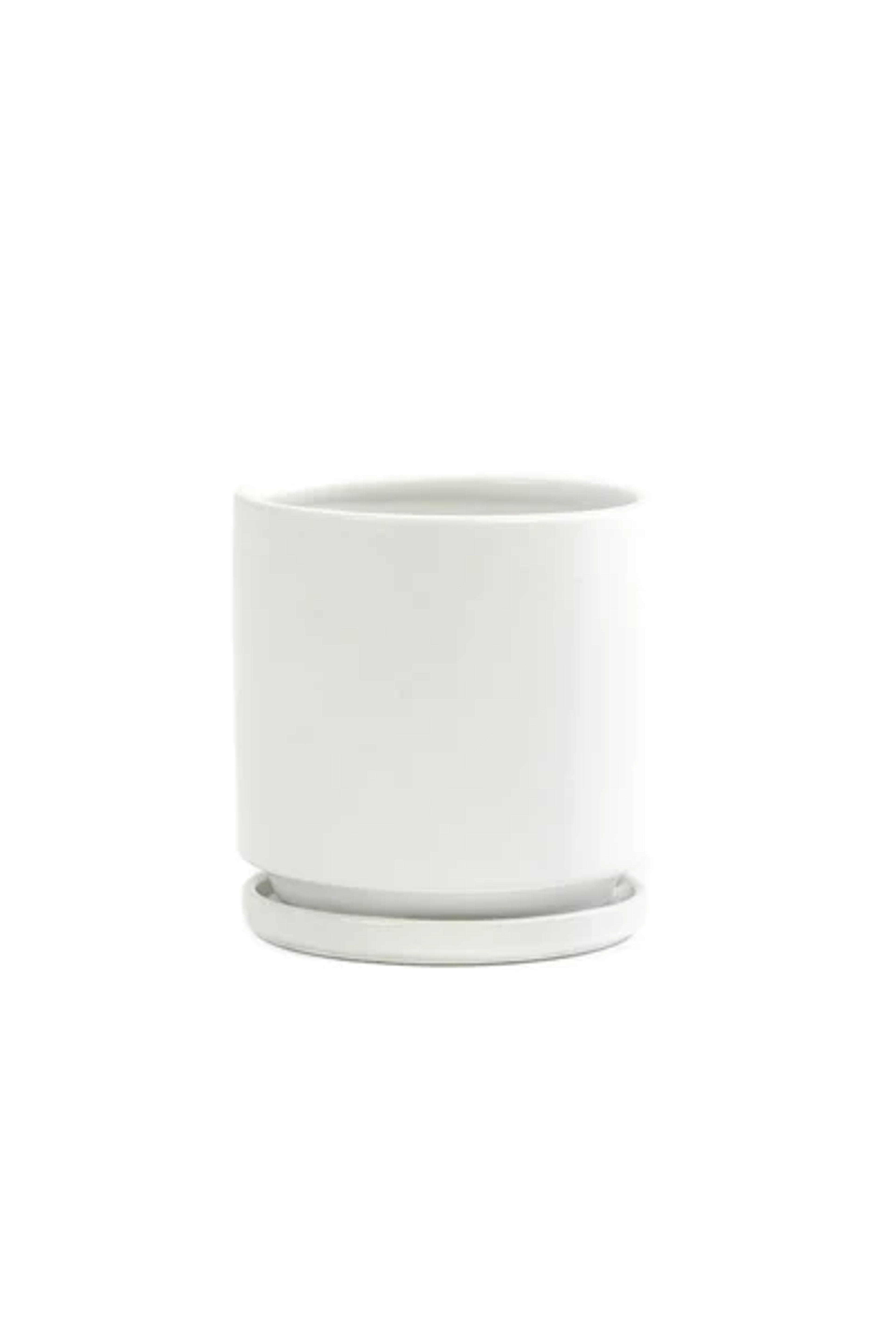 Gemstone Cylinder Pot in White