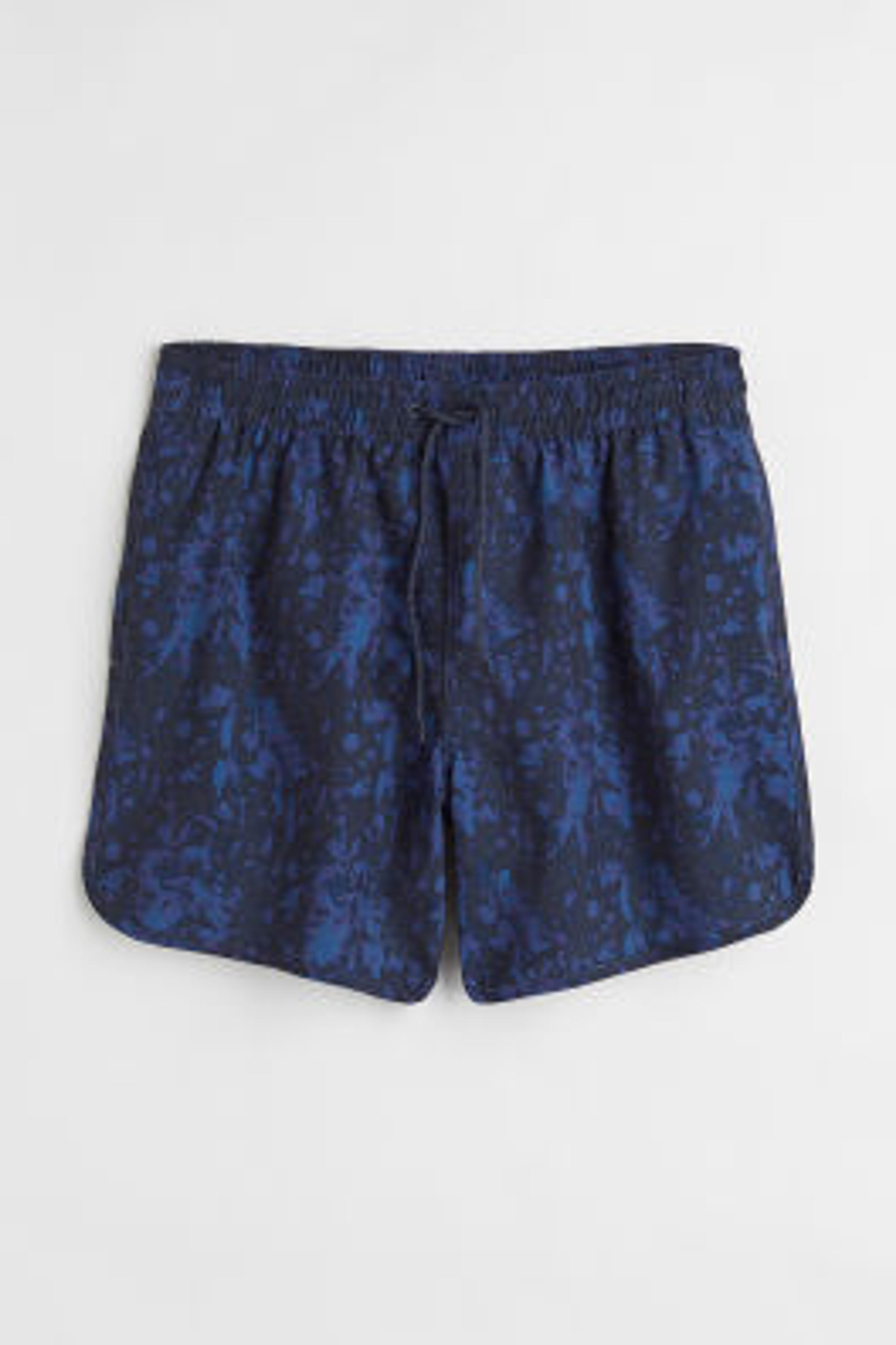 Patterned Swim Shorts - Dark blue/patterned - Men | H&M US