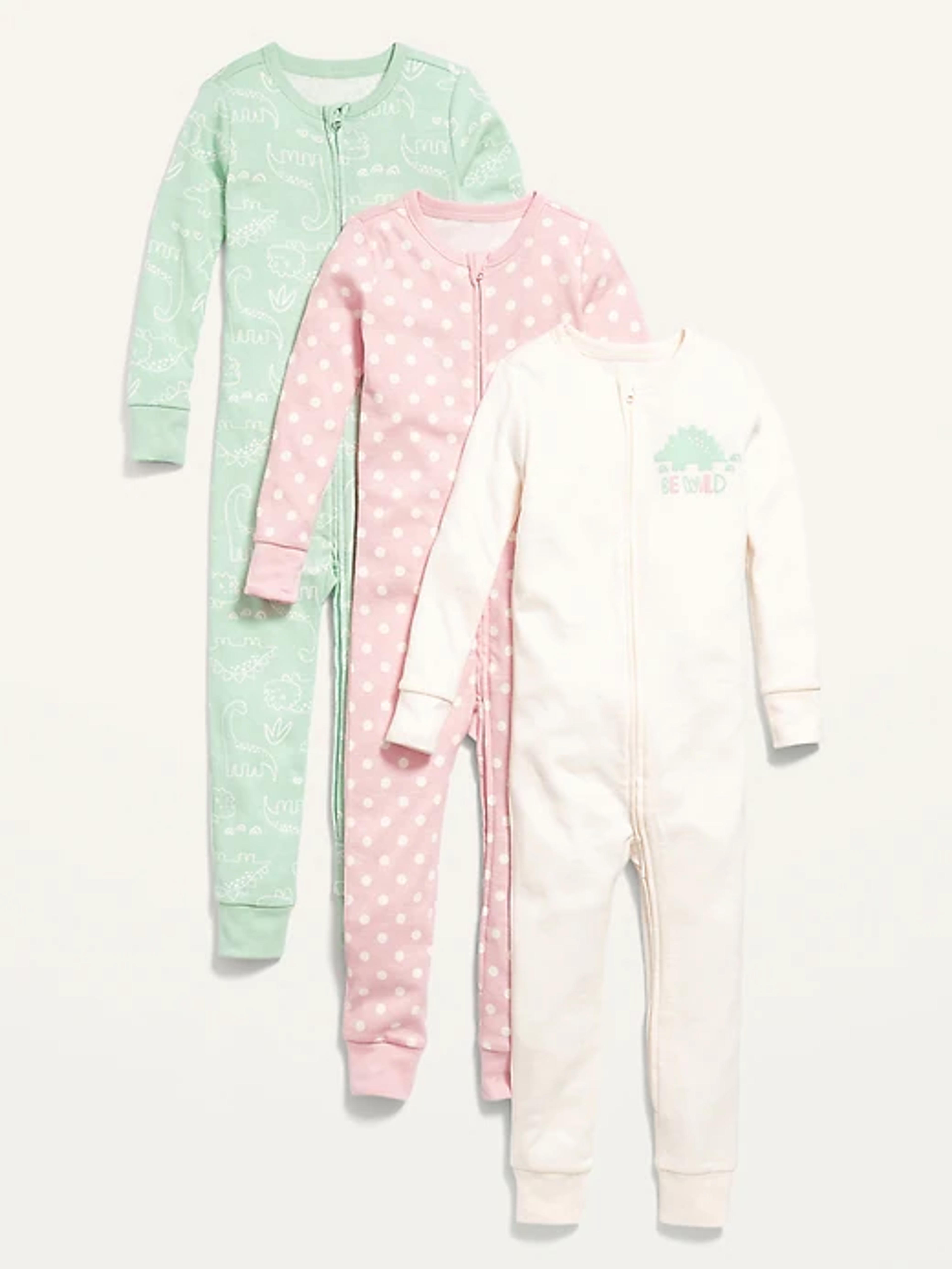 Unisex 1-Way-Zip One-Piece Pajamas 3-Pack for Toddler & Baby | Old Navy