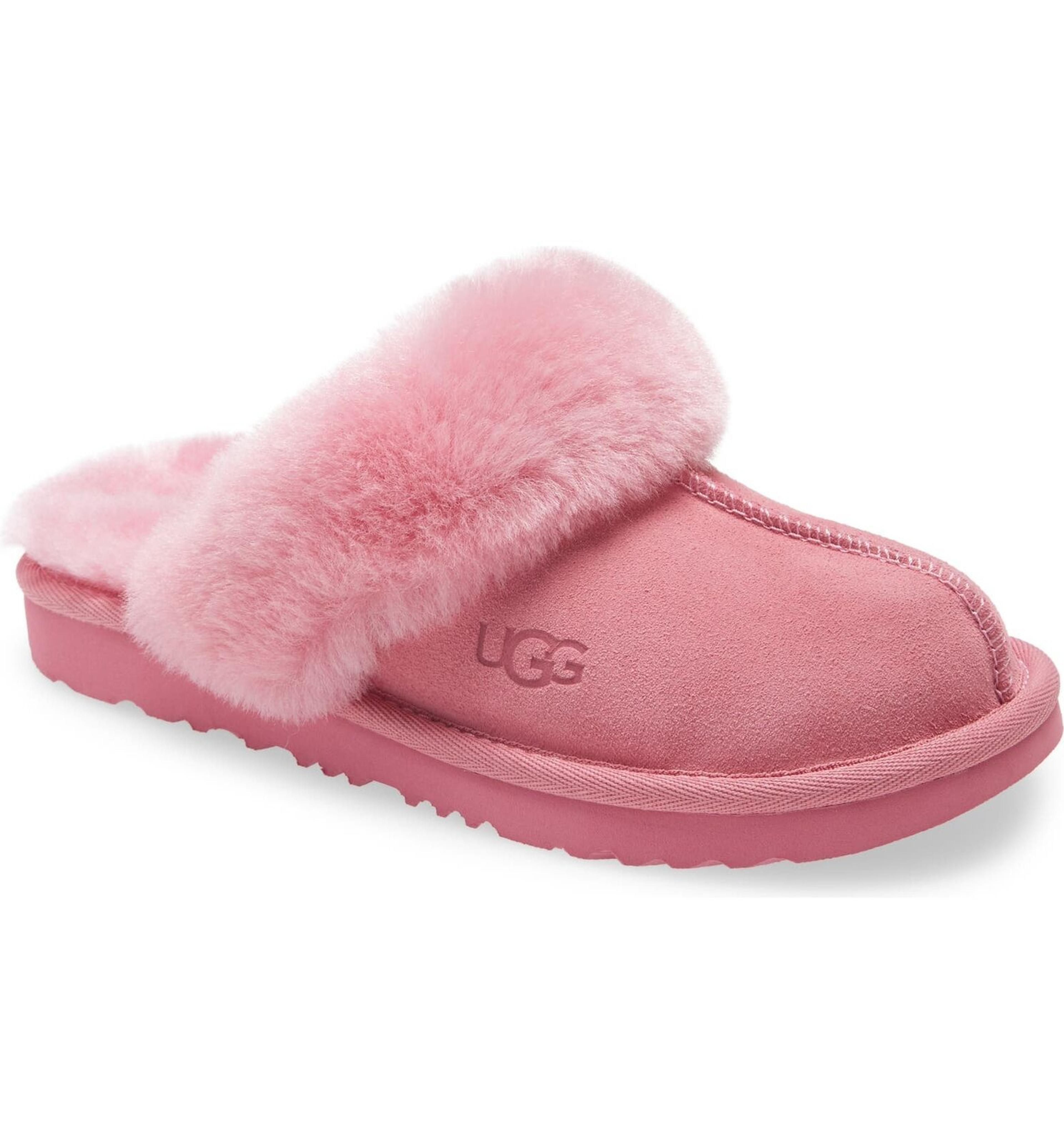 Ugg Australia Cozy Ii Scuff Slip-on Slippers Kids Youth Wild Berries Pink 4