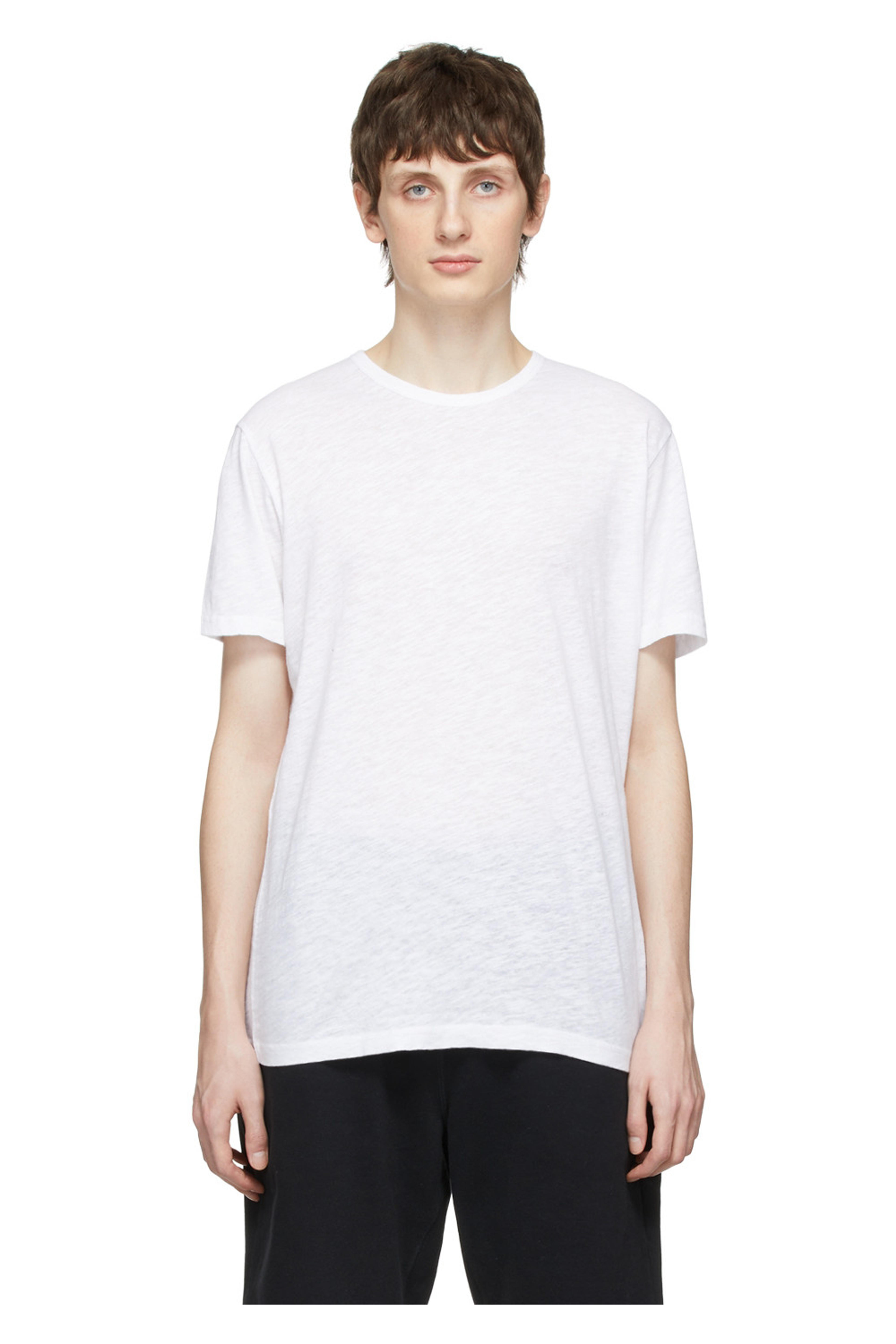 White Cotton T-Shirt by Sunspel on Sale