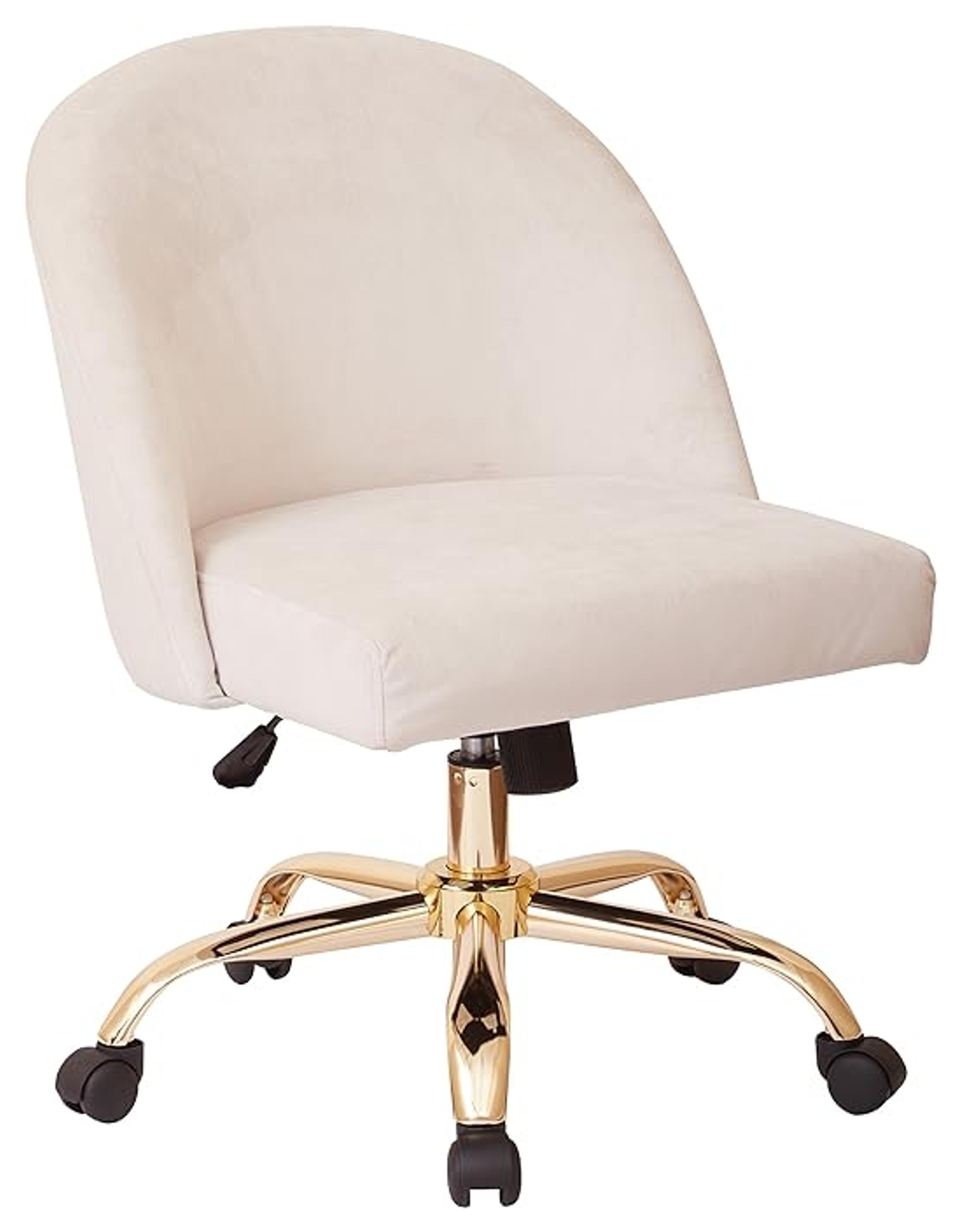 Amazon.com: OSP Home Furnishings Layton Mid-Back Adjustable Office Chair with 5-Star Base, Gold Finish and Oyster Velvet : Home & Kitchen