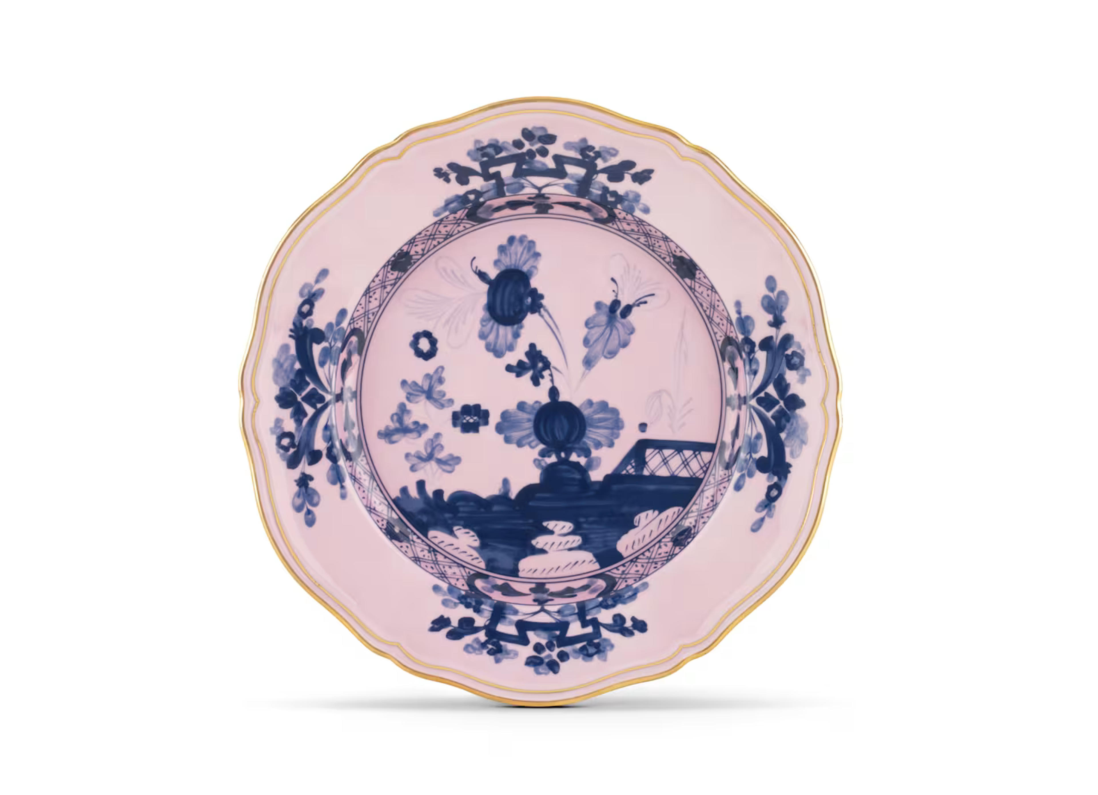 Assiettes plates rose azalée en porcelaine | GINORI 1735