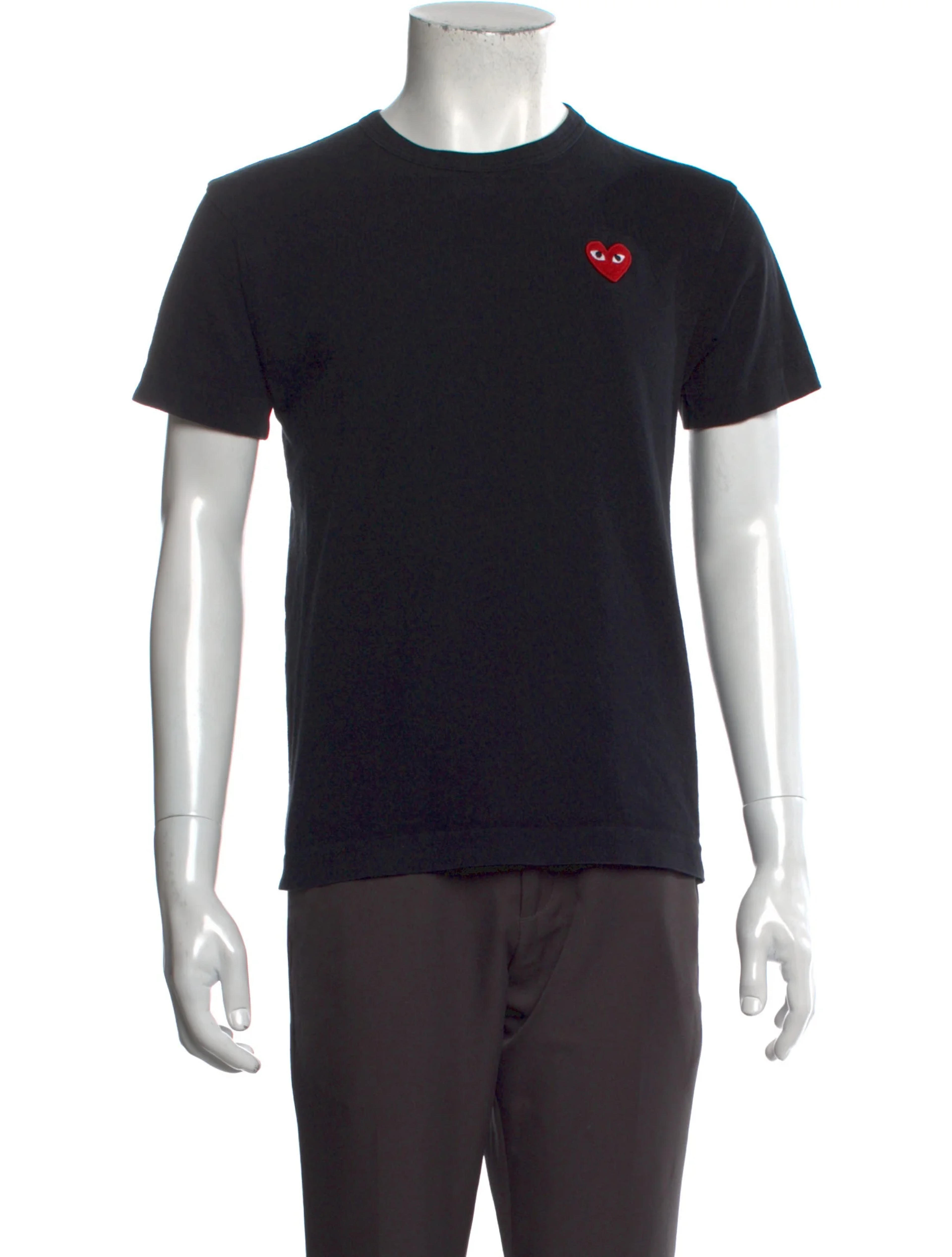 Comme des Garçons Play Crew Neck Short Sleeve T-Shirt - Black T-Shirts, Clothing - WCO31973 | The RealReal