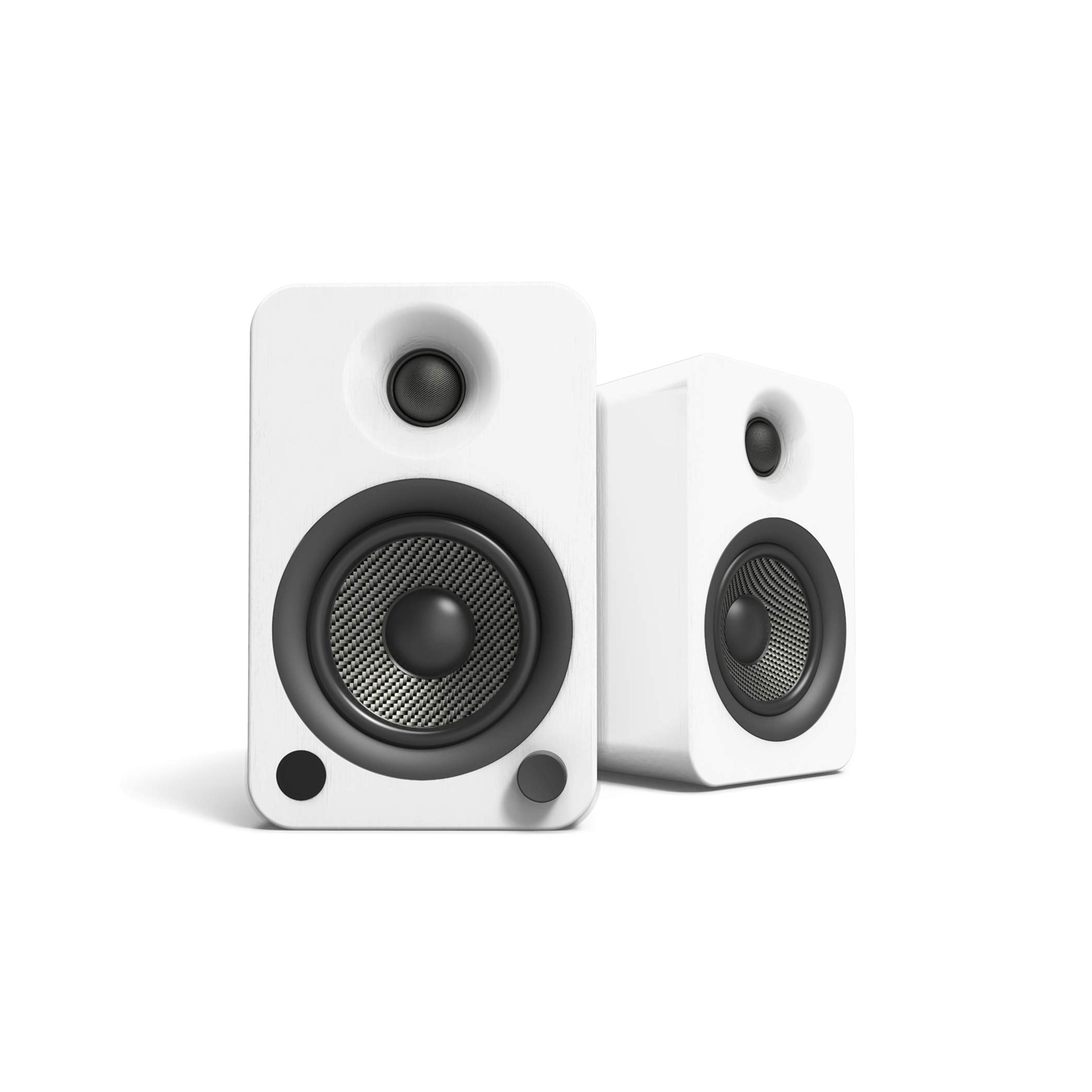 Kanto YU4MW Powered Speakers with Bluetooth and Built-in Phono Preamp | Auto Standby and Startup | Remote Included | 140W Peak Power | Pair | Matte White