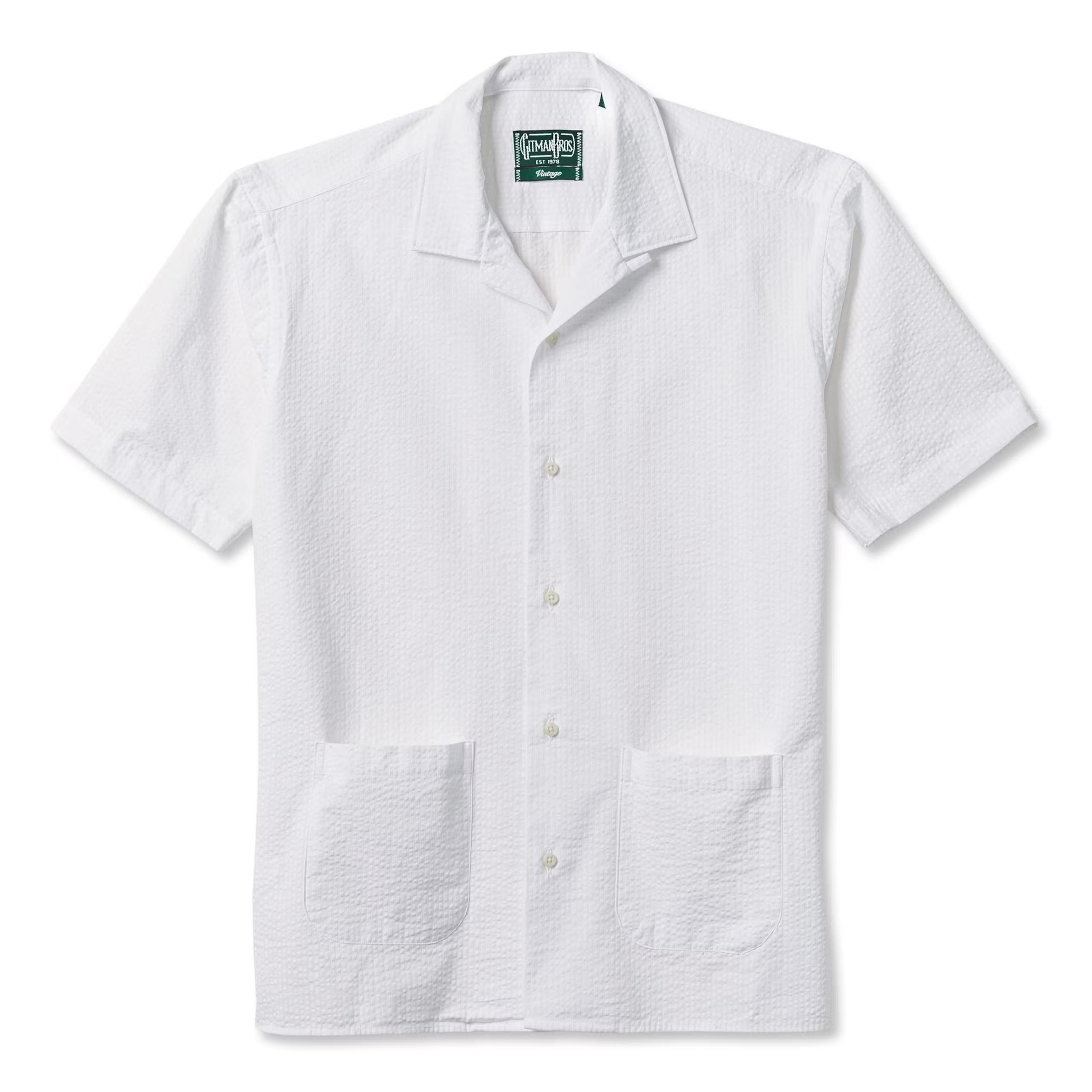 Gitman Vintage Seersucker Cuban Shirt - White | Short Sleeve Shirts | Huckberry