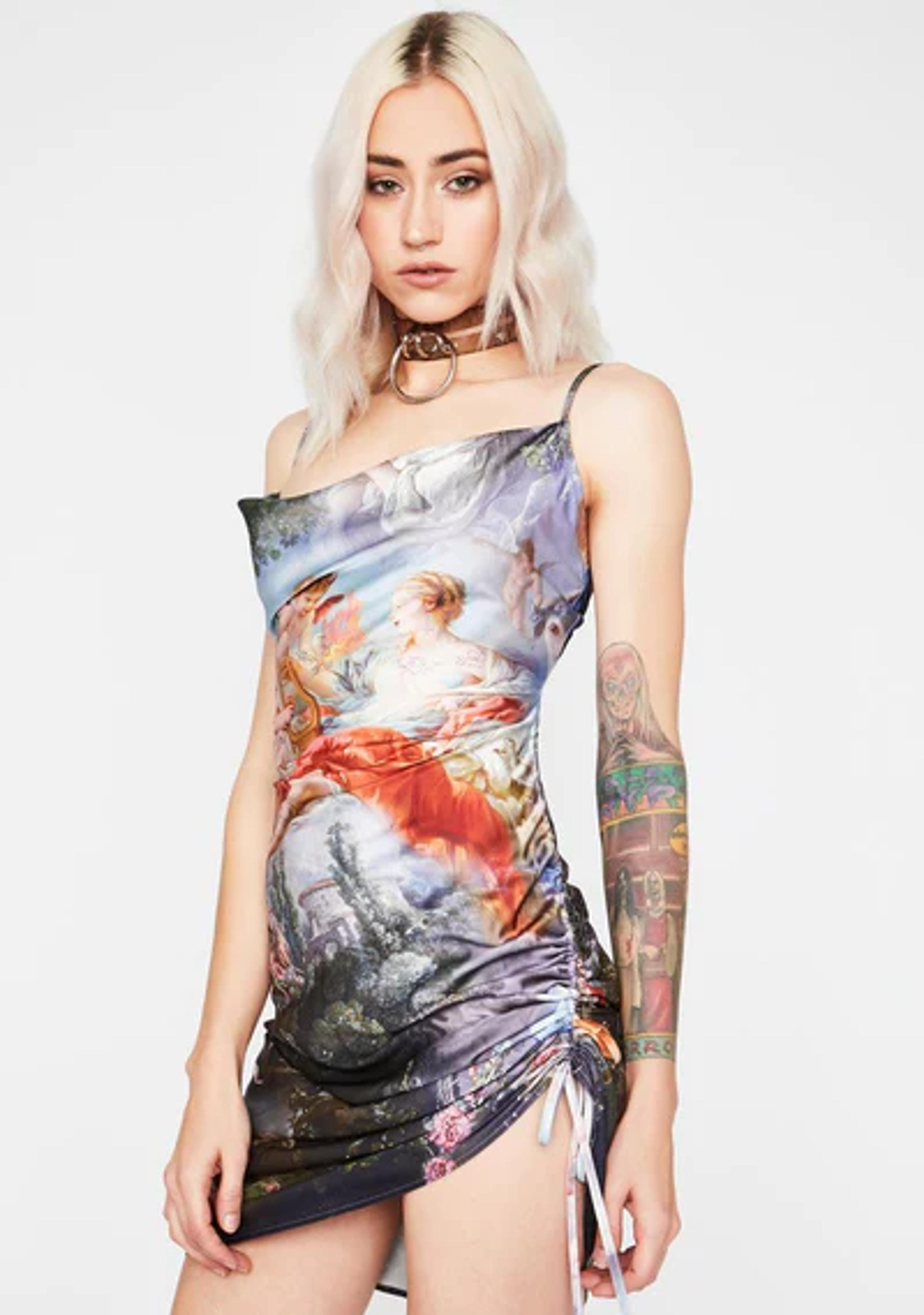 Current Mood Renaissance Painting Mini Dress - Multi – Dolls Kill