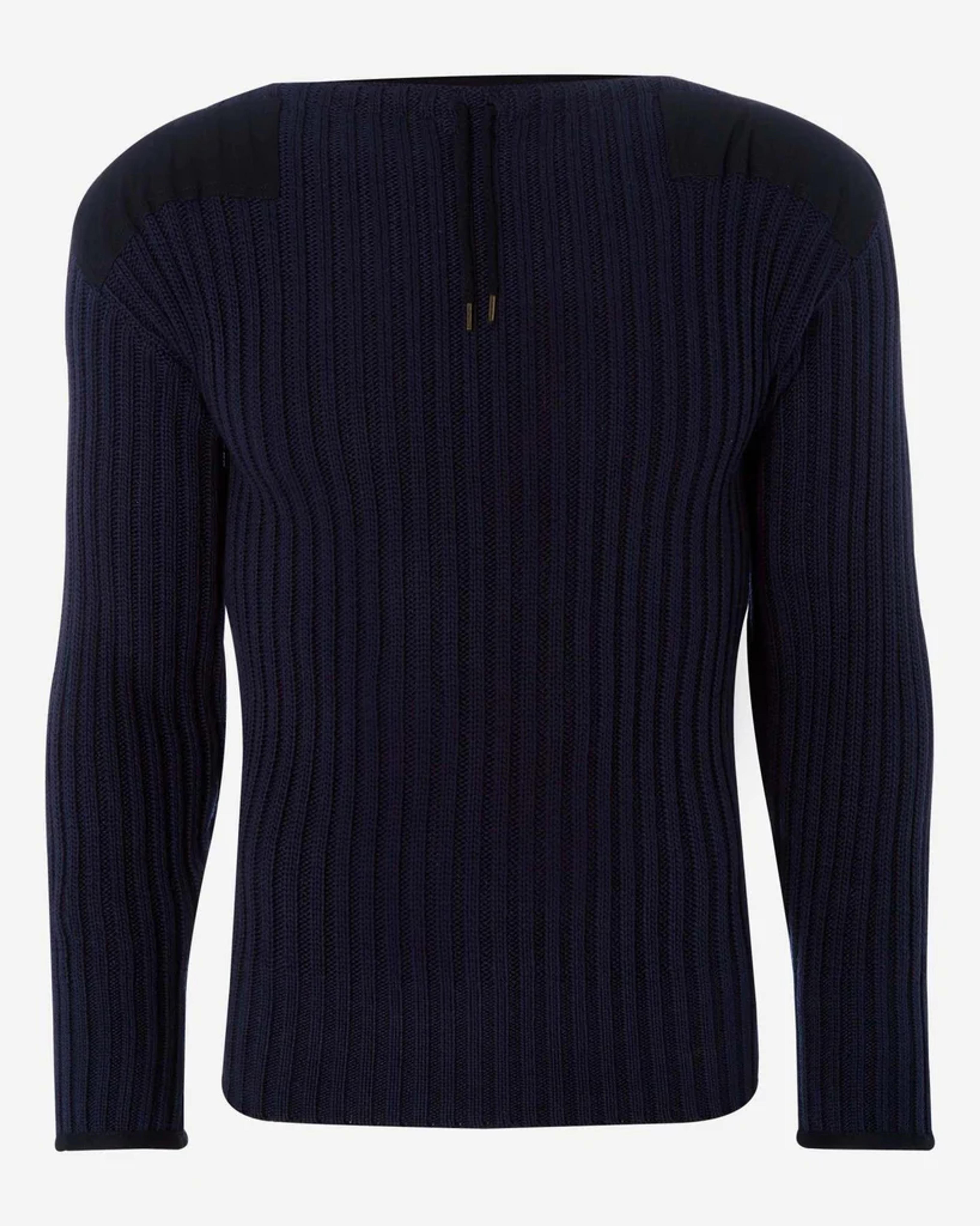 007 Ribbed Army Sweater Navy Blue | N.Peal