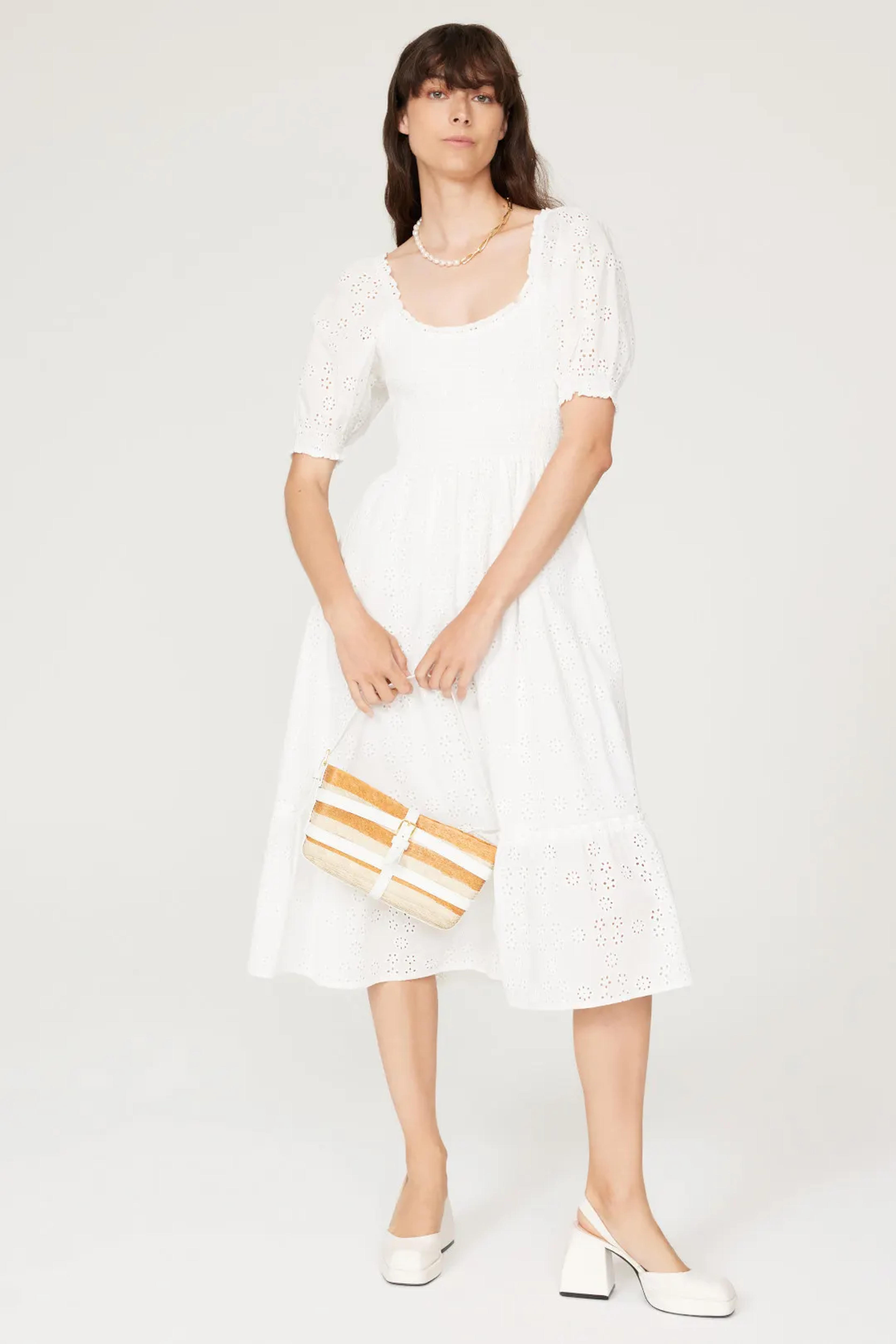 White Eyelet Louisa Nap Dress by Hill House Home for $30 | Rent the Runway