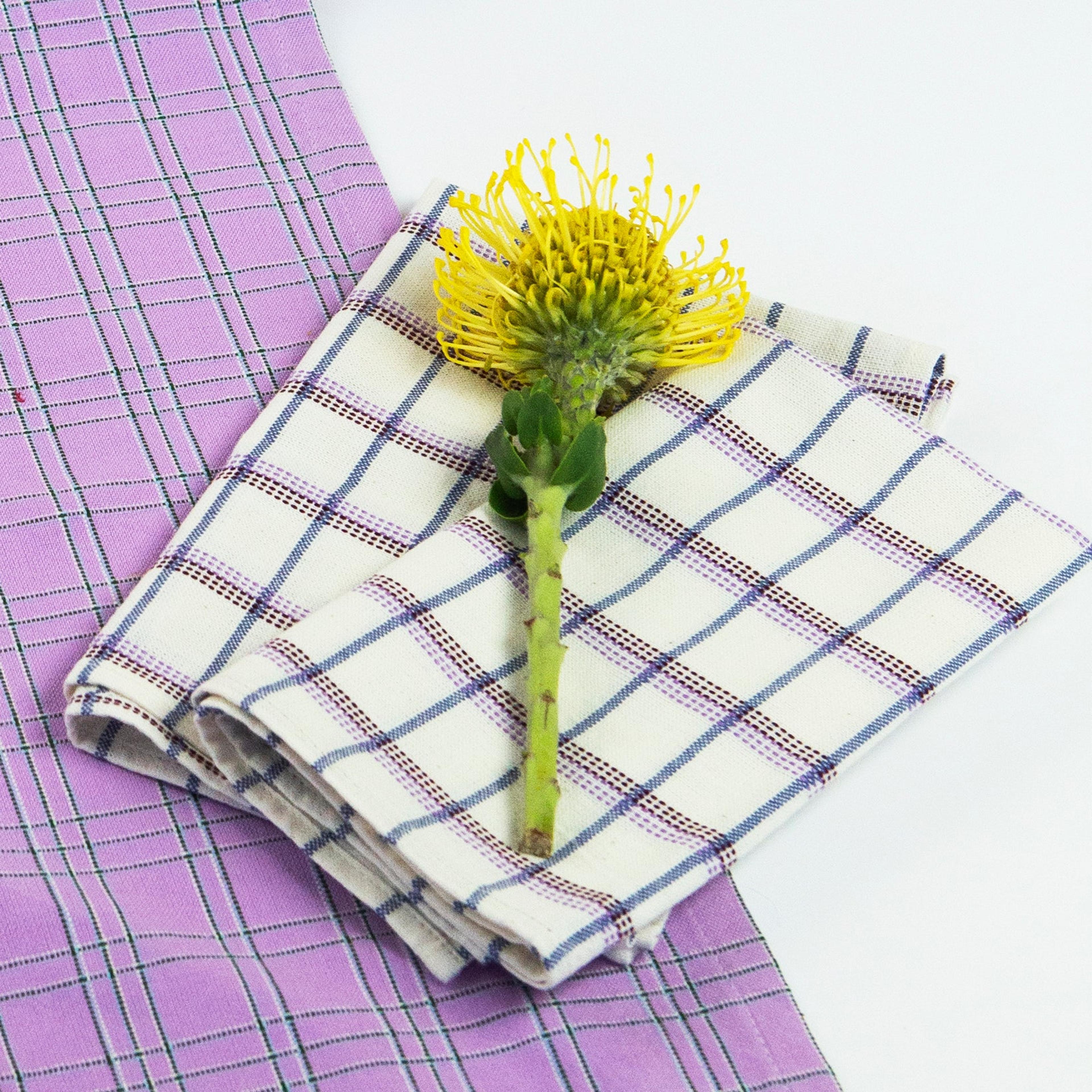 San Lucas Plaid White Napkin – Archive New York