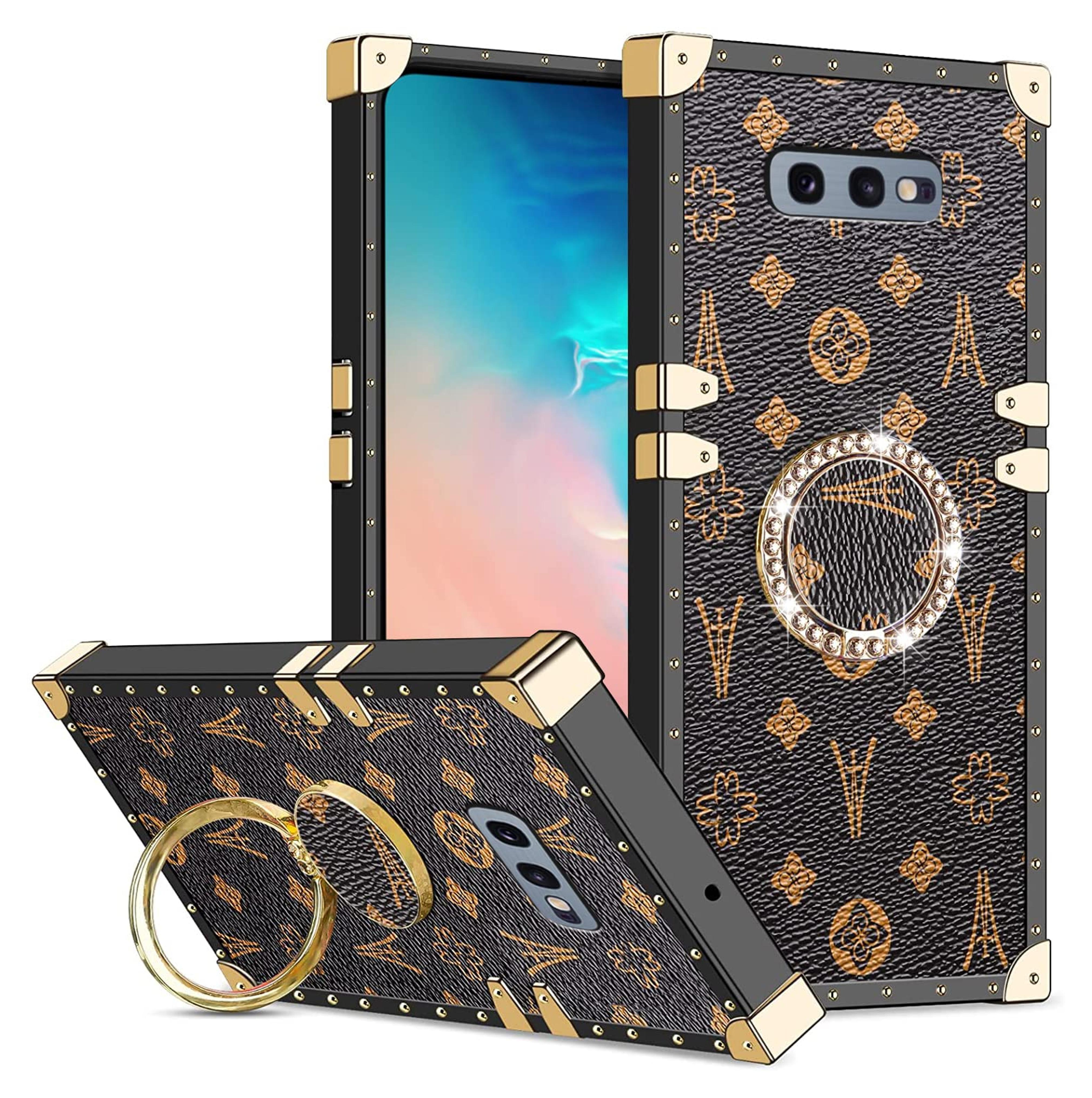 Amazon.com: YoodQood for Samsung Galaxy S10e Square Case Non Slip Shockproof Slim TPU Full Protection Retro Elegant Luxury Leather Case with Kickstand for Samsung S10e(Brown) : Cell Phones & Accessories