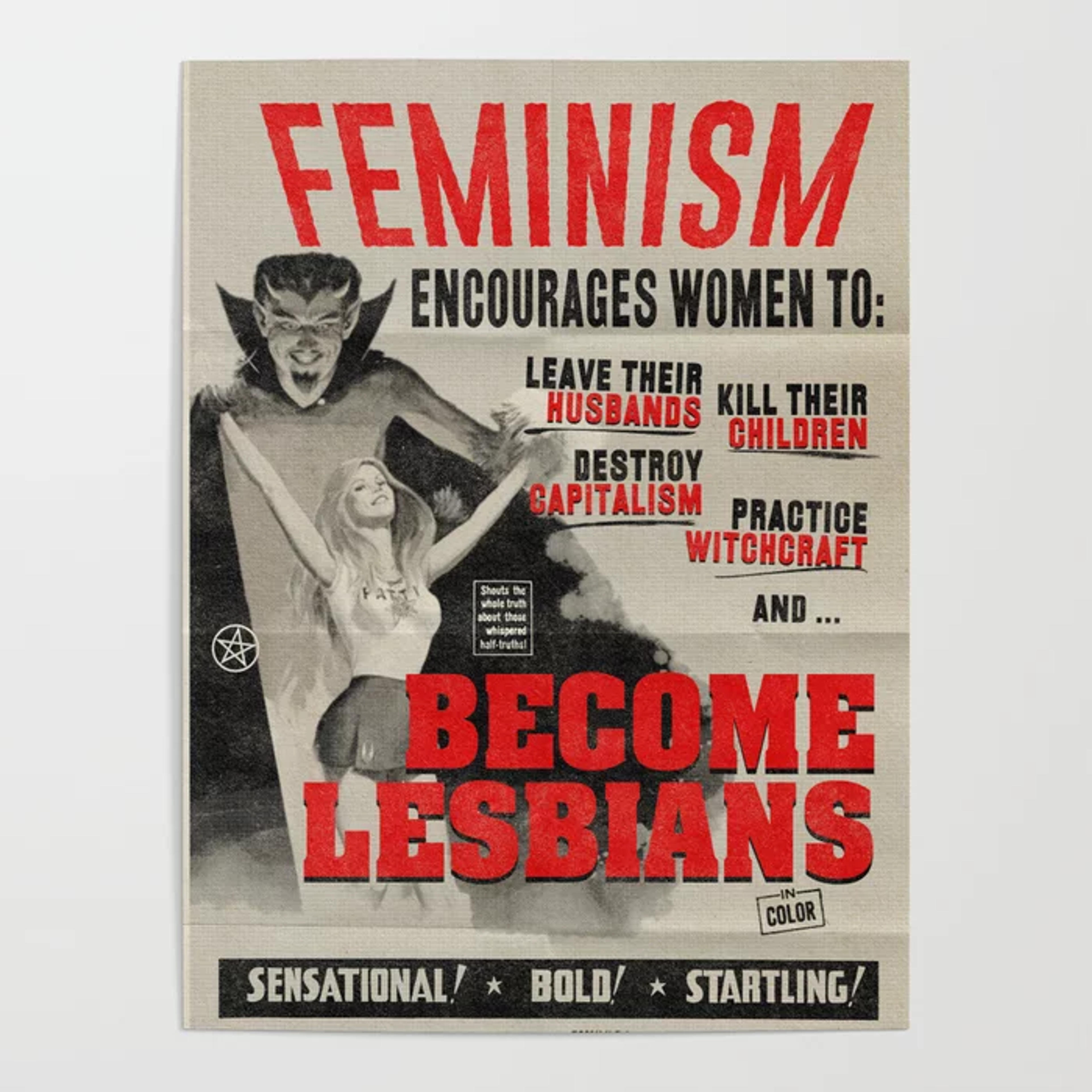 Lesbian Witchcraft! Poster by Unlovely Frankenstein