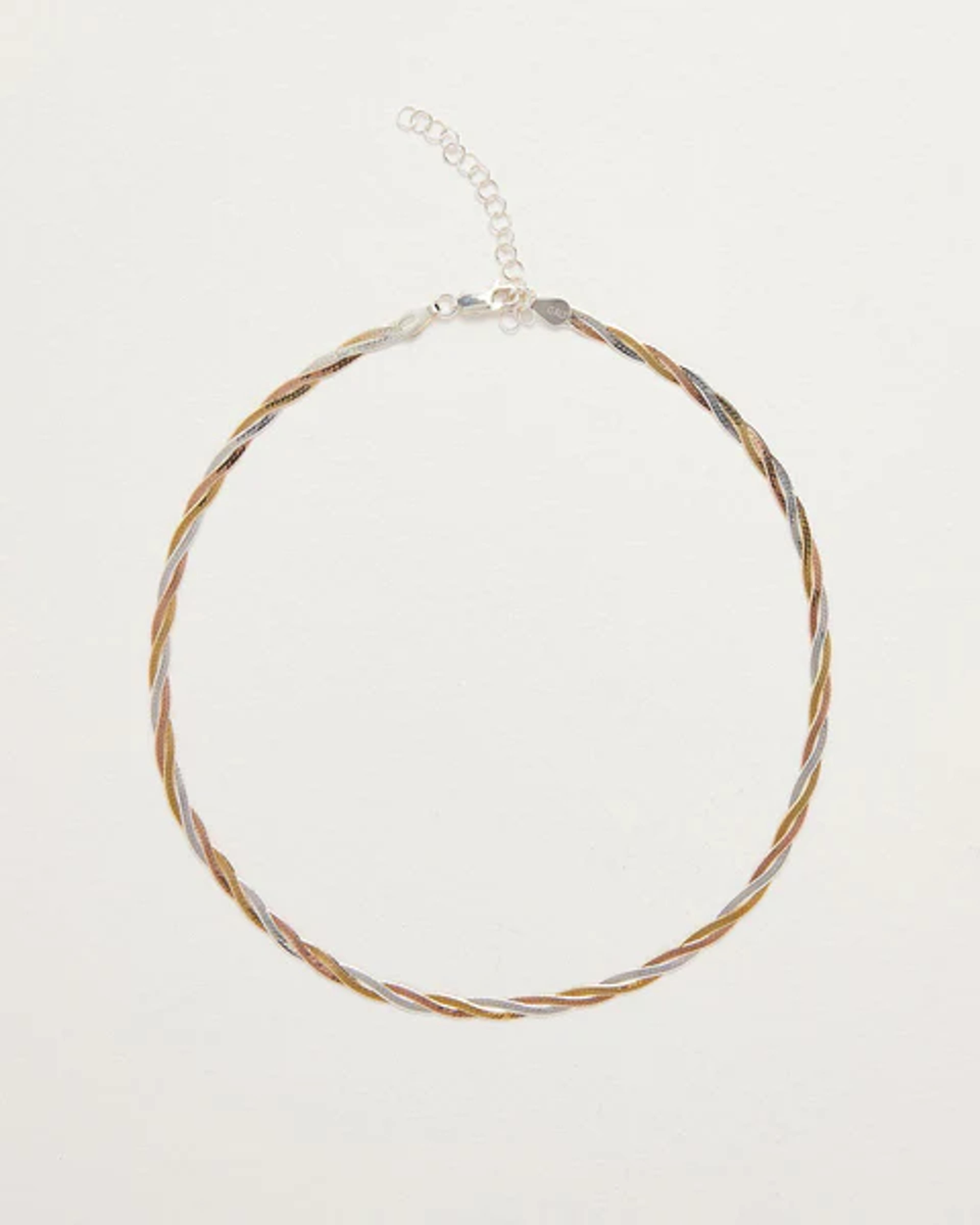 Twisted Tricolor Herringbone Chain Necklace - 14" - Pamela Love