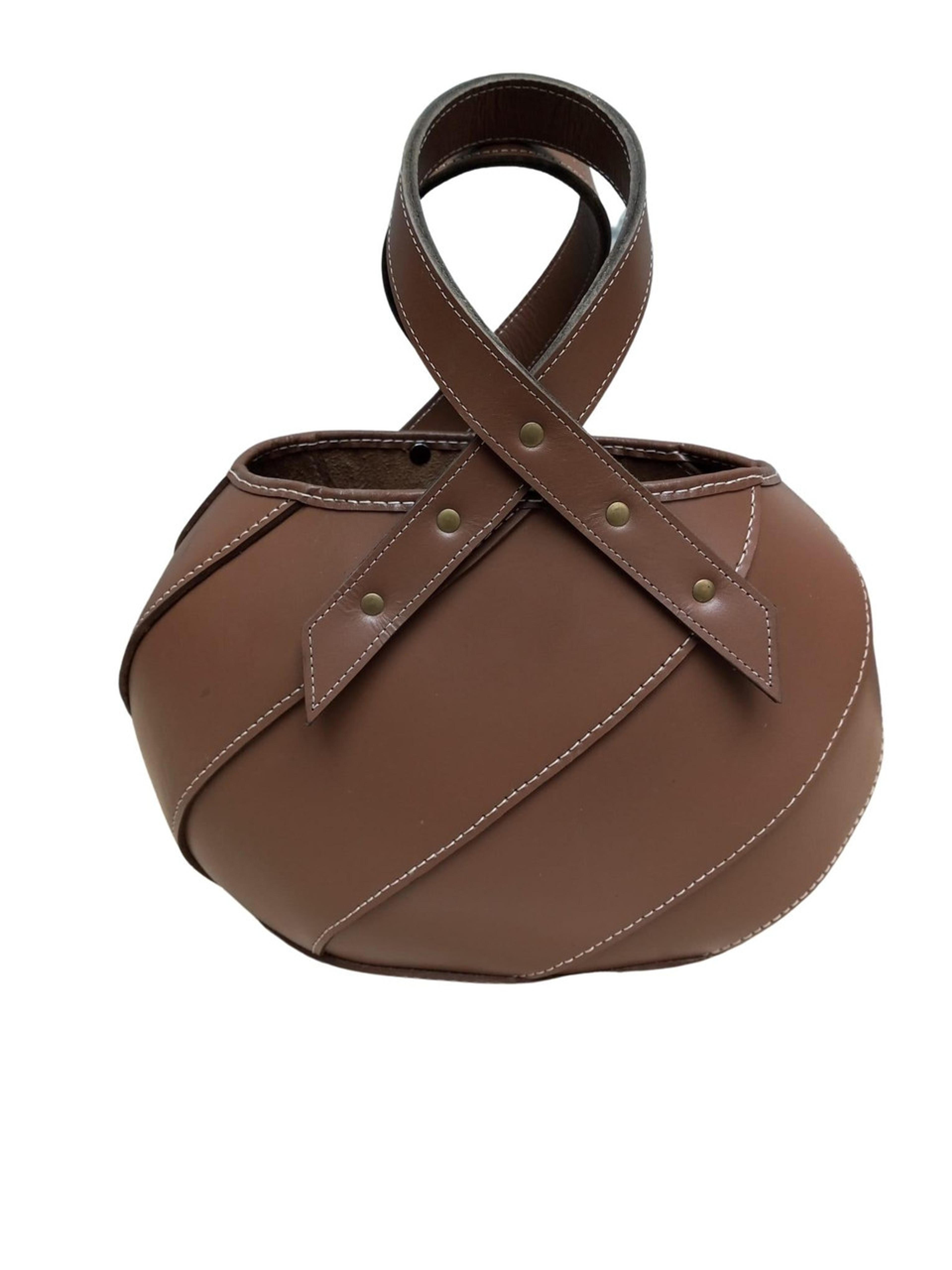 Round Leather Tote Bag | Leather Bag for Women