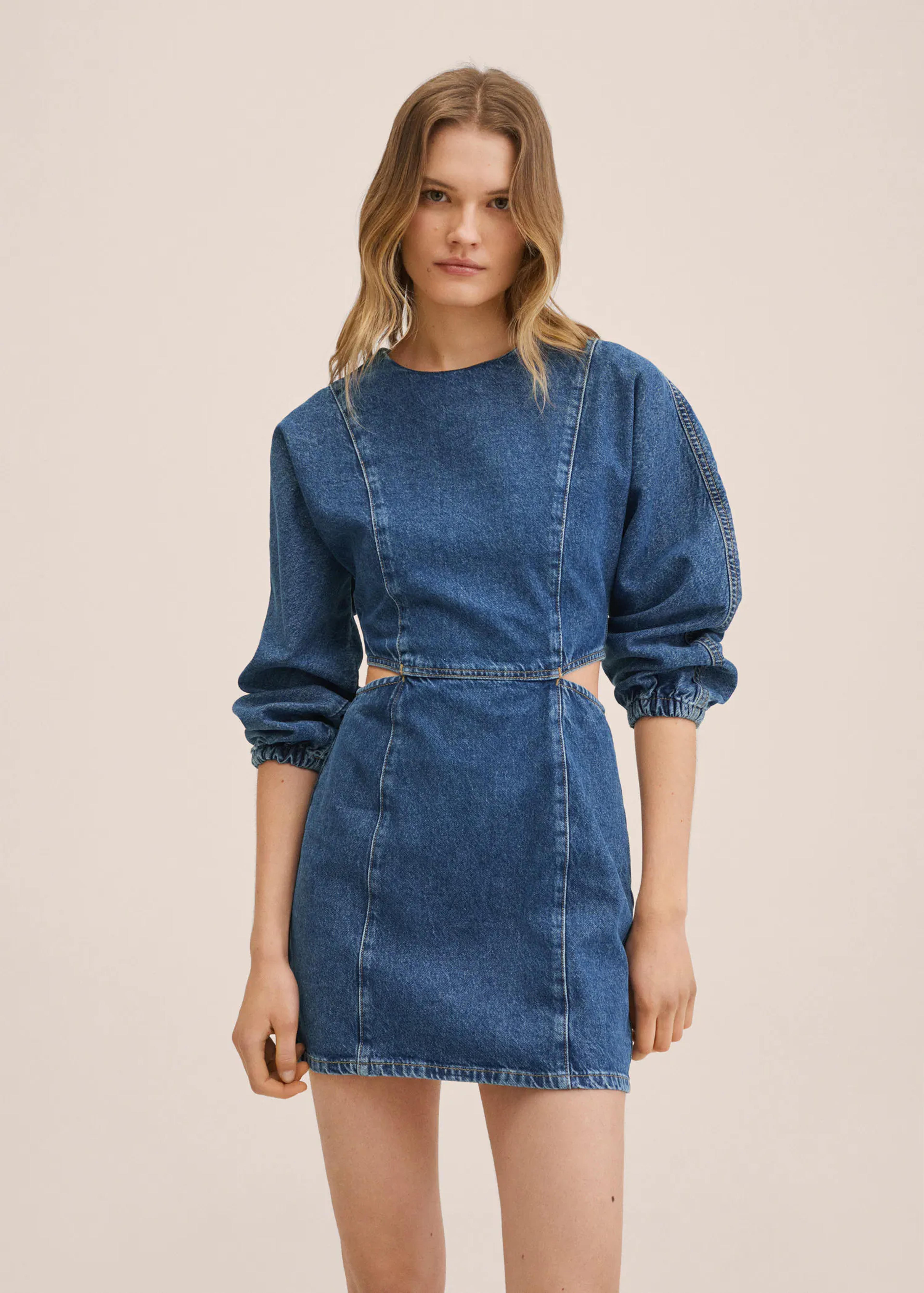 Denim dress with slits